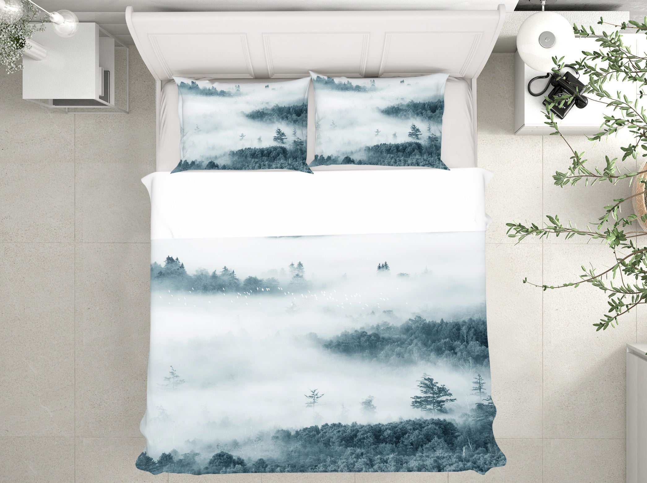 3D Forest Fog 12025 Bed Pillowcases Quilt