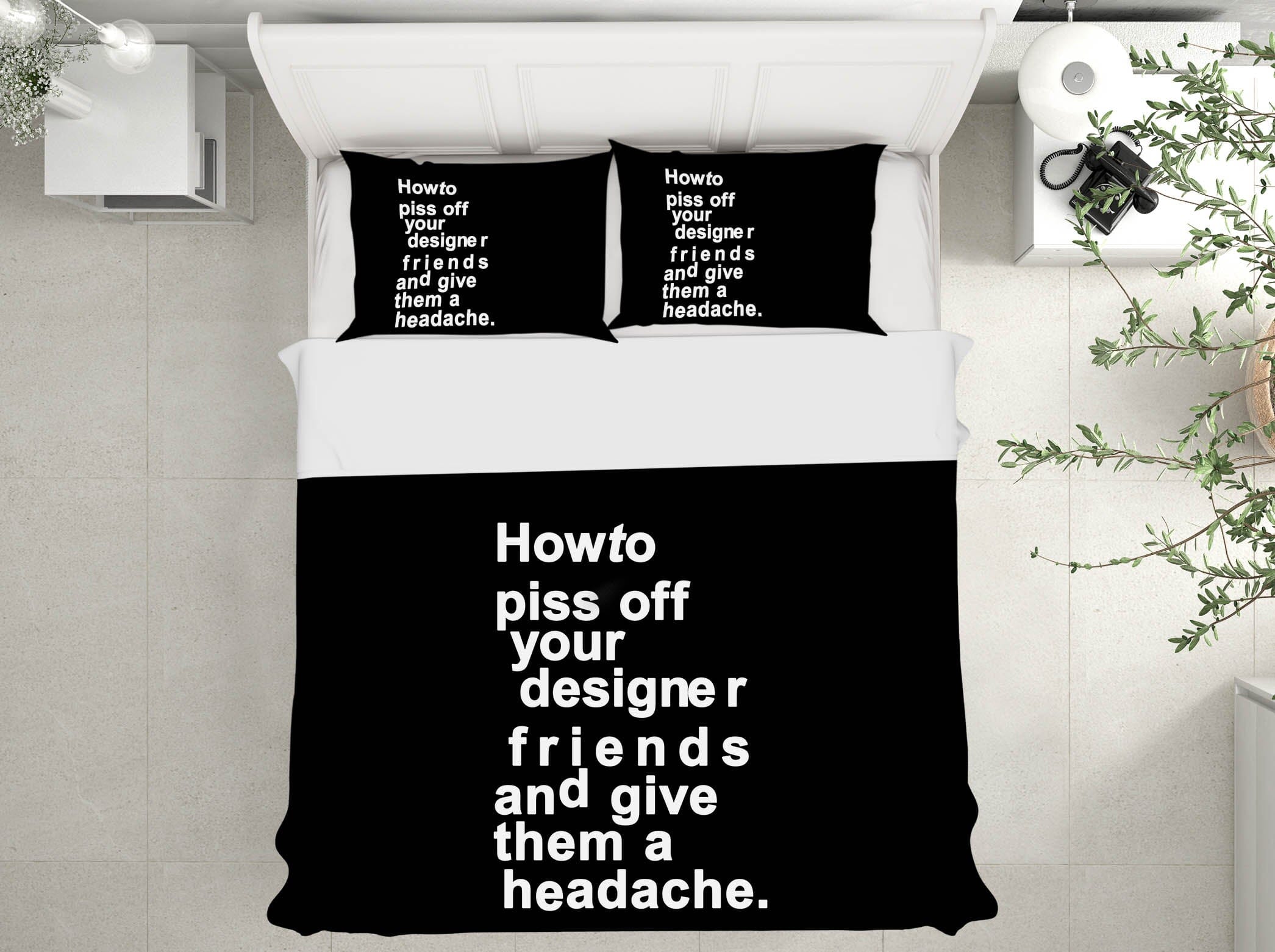 3D White Word 221 Boris Draschoff Bedding Bed Pillowcases Quilt Quiet Covers AJ Creativity Home