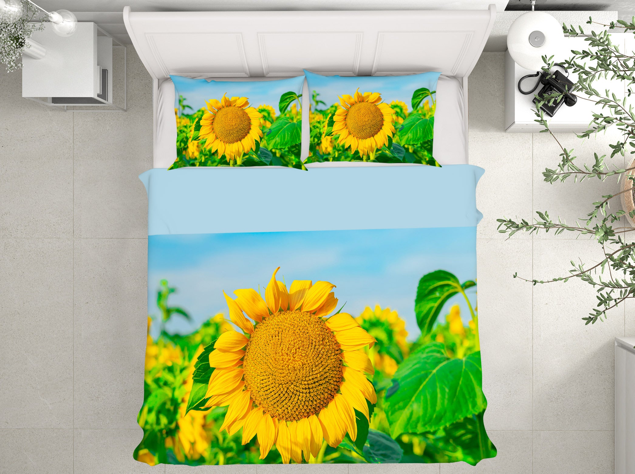3D Sunflower 59152 Bed Pillowcases Quilt