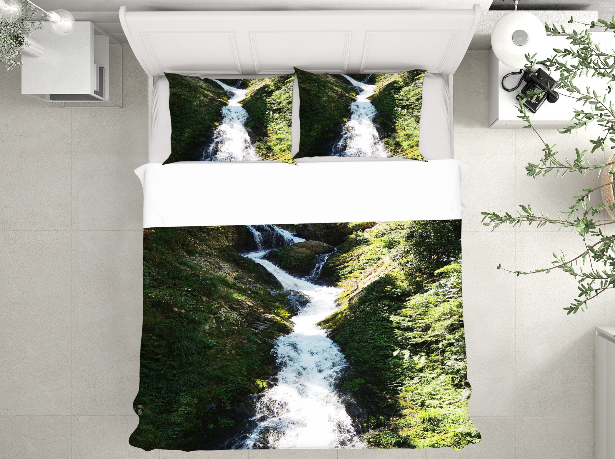 3D Mountain Running Water 16116 Bed Pillowcases Quilt