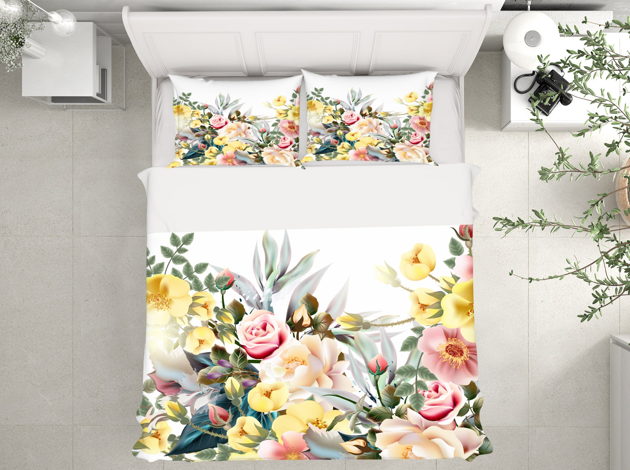 3D Flowers 15045 Bed Pillowcases Quilt