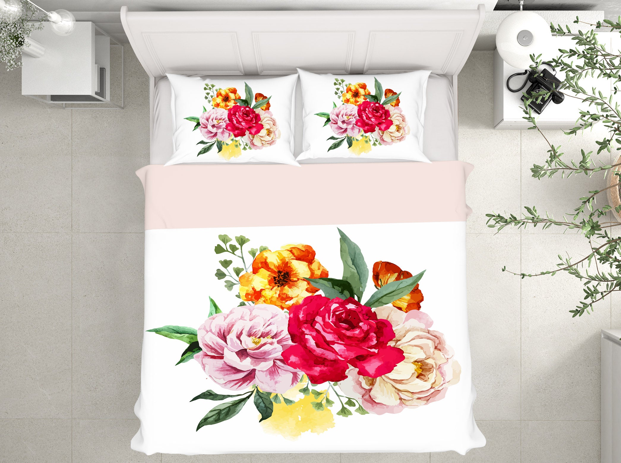 3D Flowers 58205 Bed Pillowcases Quilt