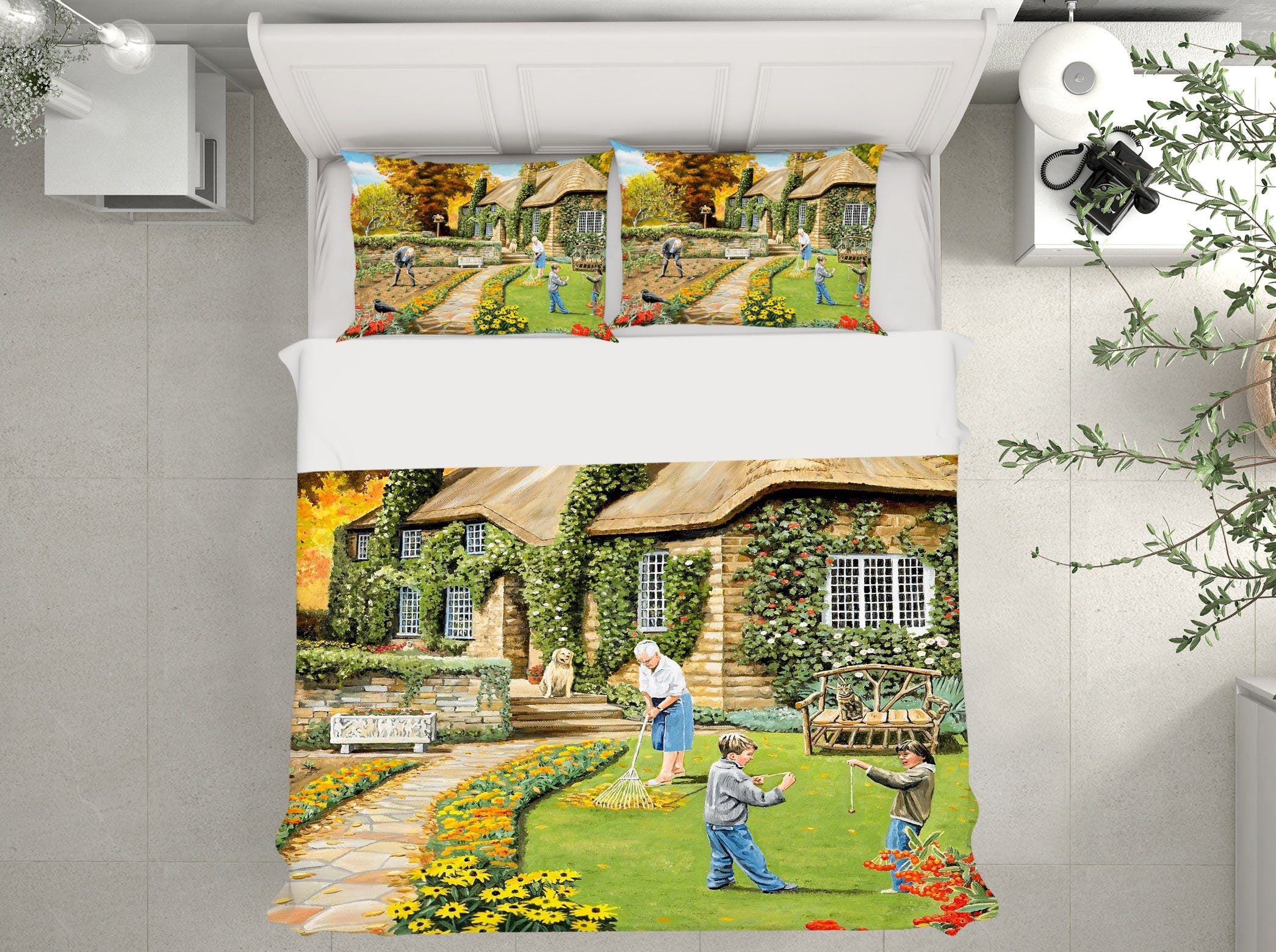 3D Autumn Garden 2005 Trevor Mitchell bedding Bed Pillowcases Quilt Quiet Covers AJ Creativity Home