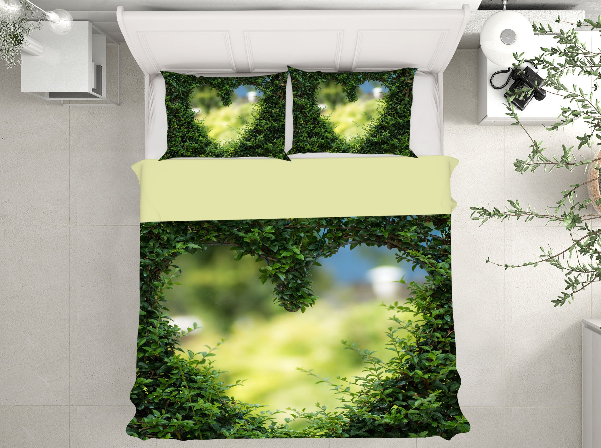 3D Heart Grass 12221 Bed Pillowcases Quilt