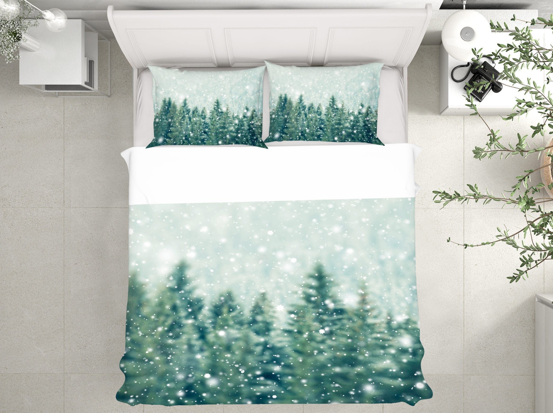 3D Snowflake 13176 Bed Pillowcases Quilt