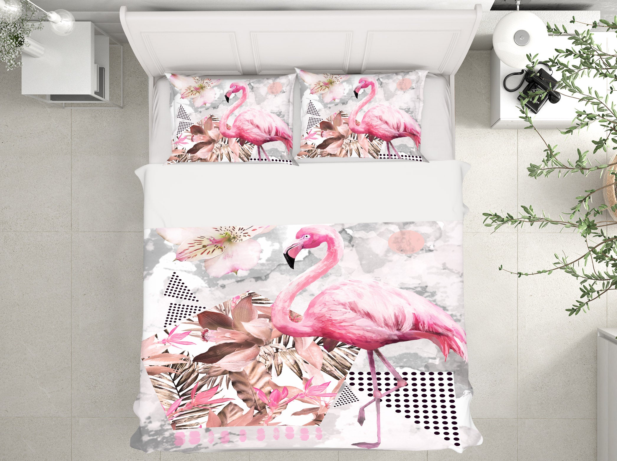 3D Flamingo 15029 Bed Pillowcases Quilt