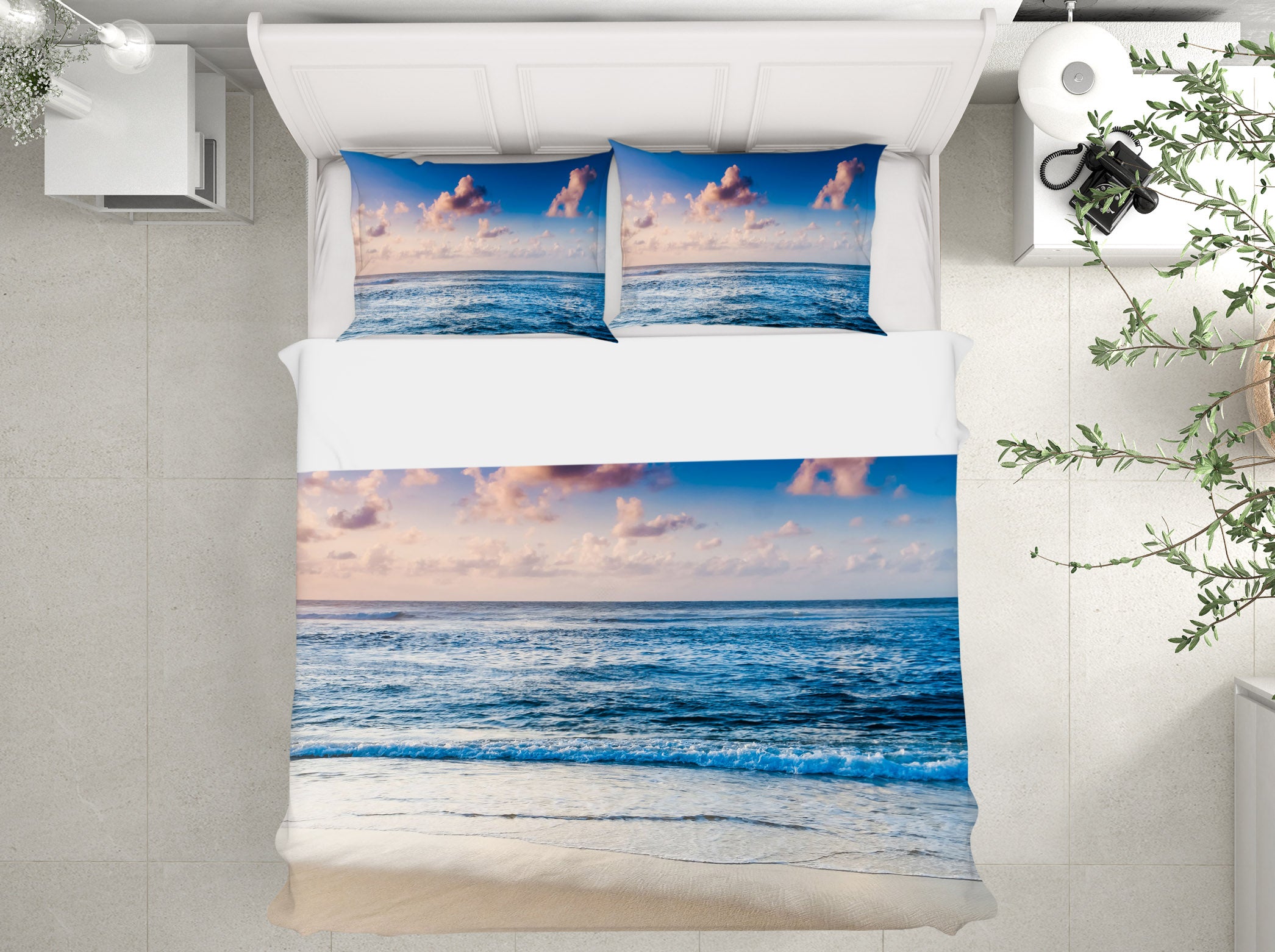 3D Seaside 63165 Bed Pillowcases Quilt