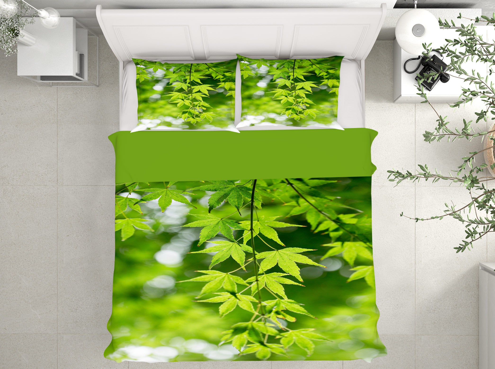 3D Leaves 16147 Bed Pillowcases Quilt