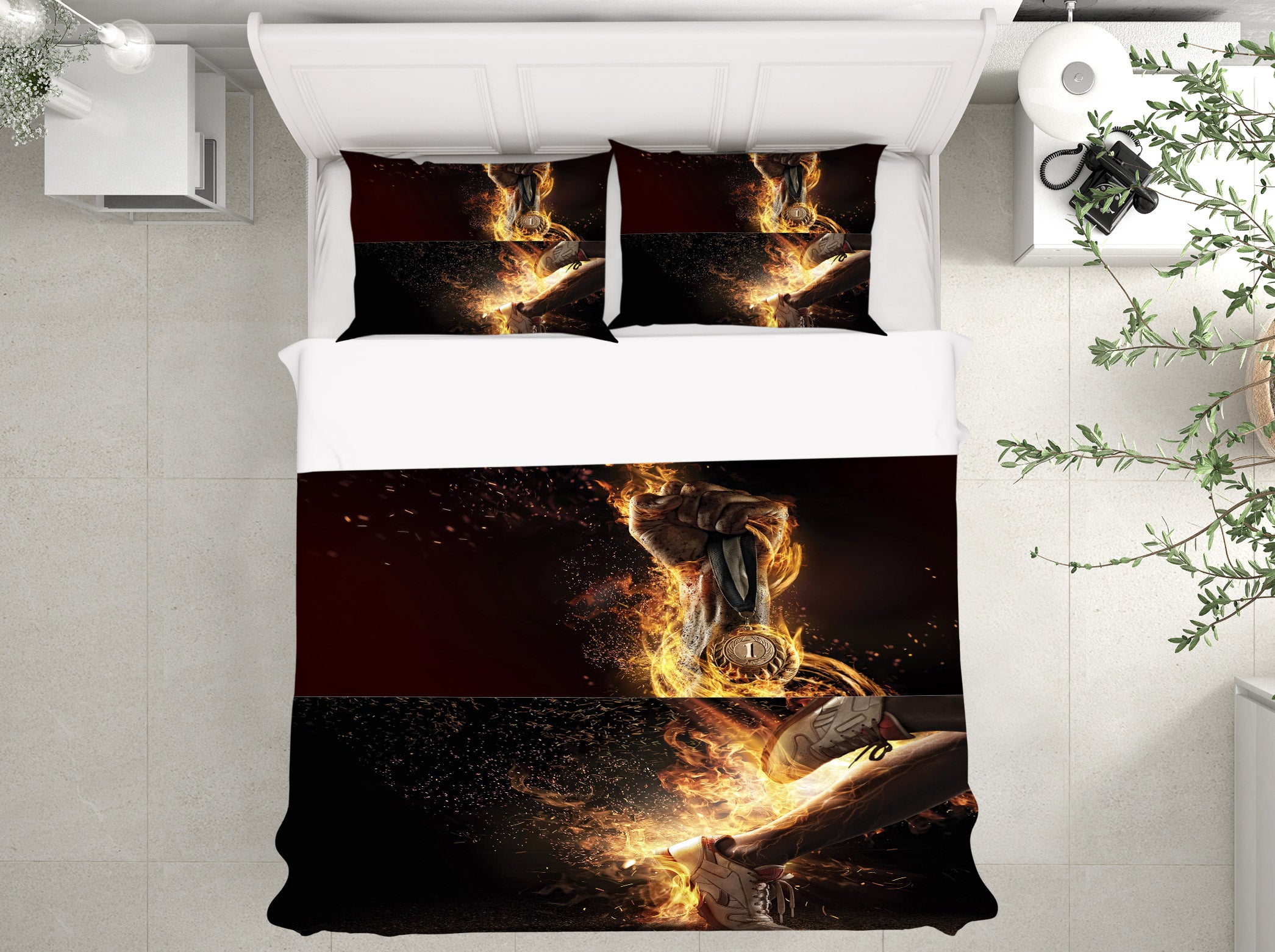 3D Fitness Hand 14154 Bed Pillowcases Quilt