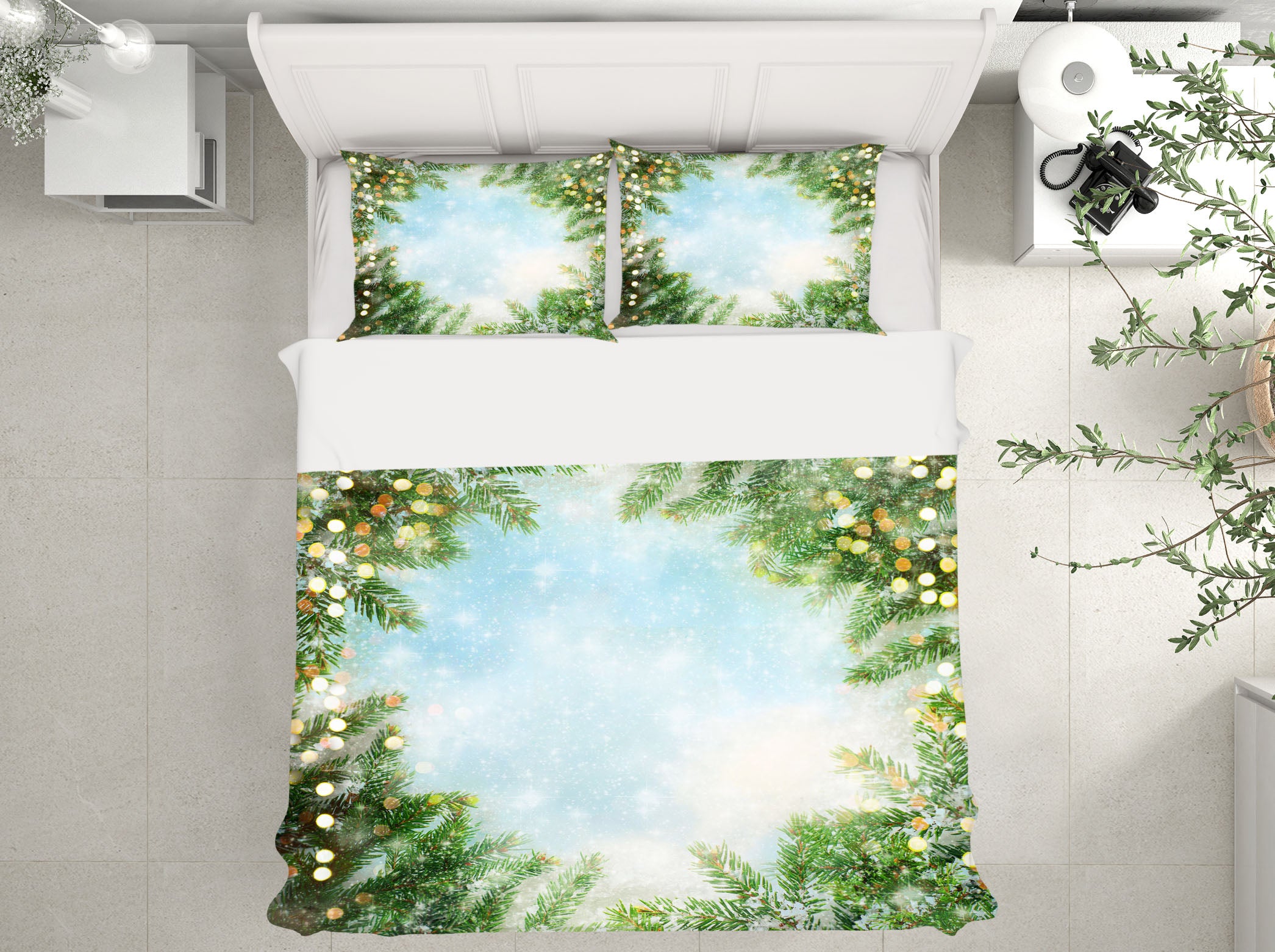 3D Branch Circle 51084 Christmas Quilt Duvet Cover Xmas Bed Pillowcases