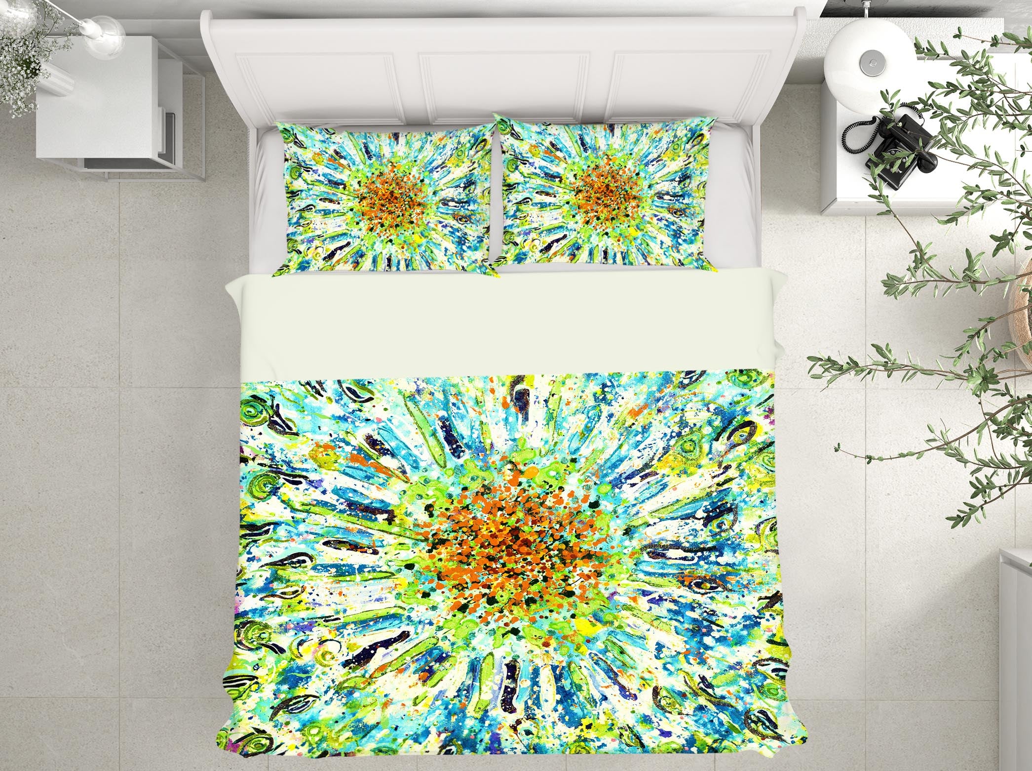 3D Green Yellow Pattern 12121 Bed Pillowcases Quilt