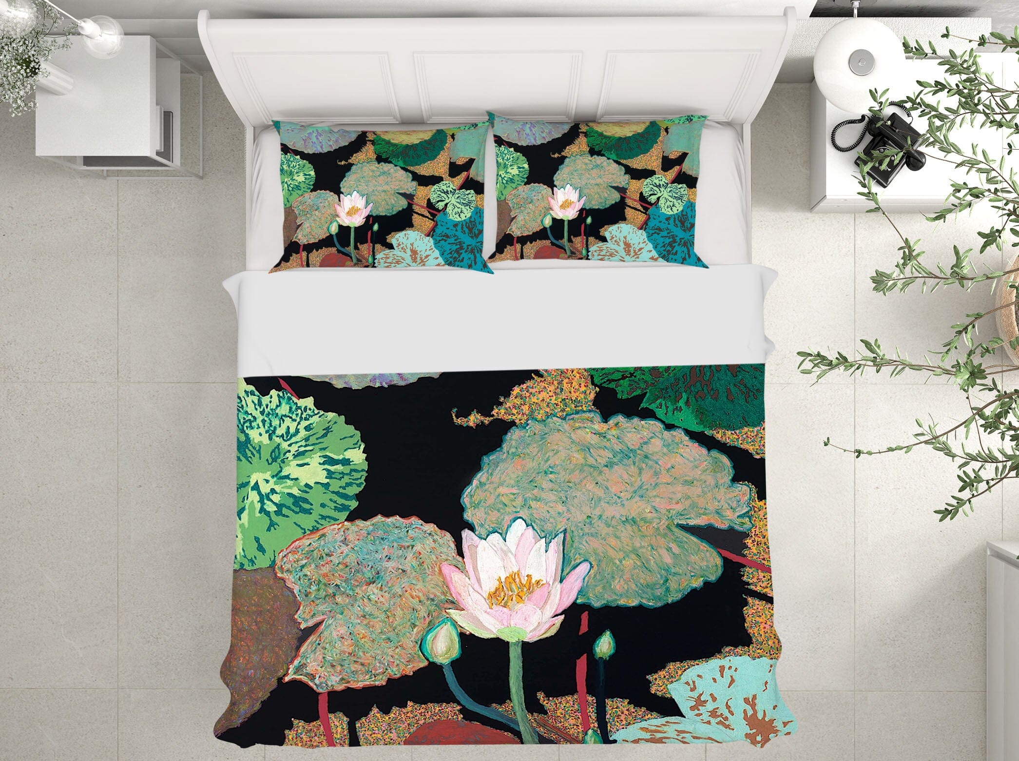 3D Lotus Flower 1165 Allan P. Friedlander Bedding Bed Pillowcases Quilt Quiet Covers AJ Creativity Home