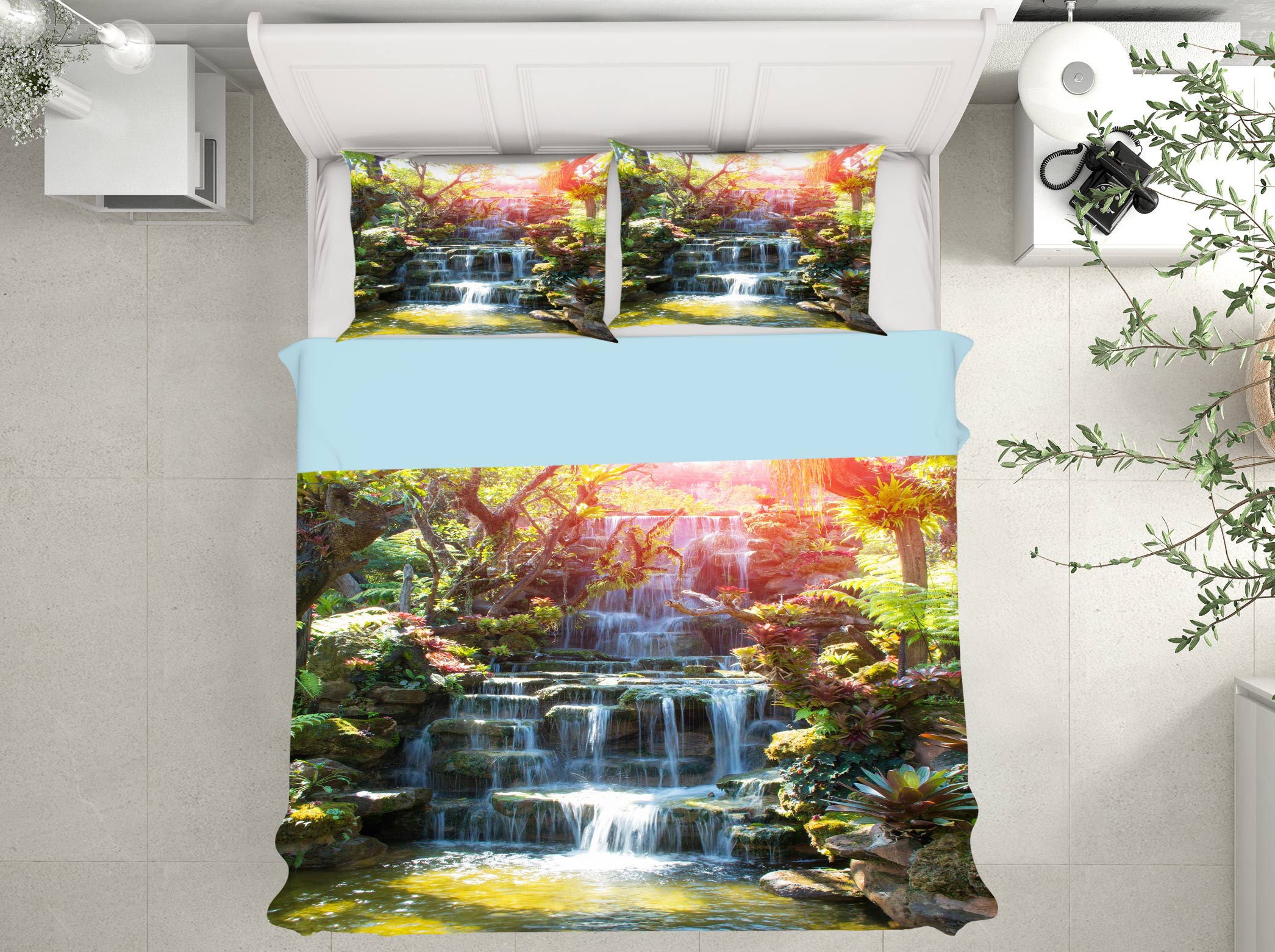 3D Mountain Running Water 15161 Bed Pillowcases Quilt