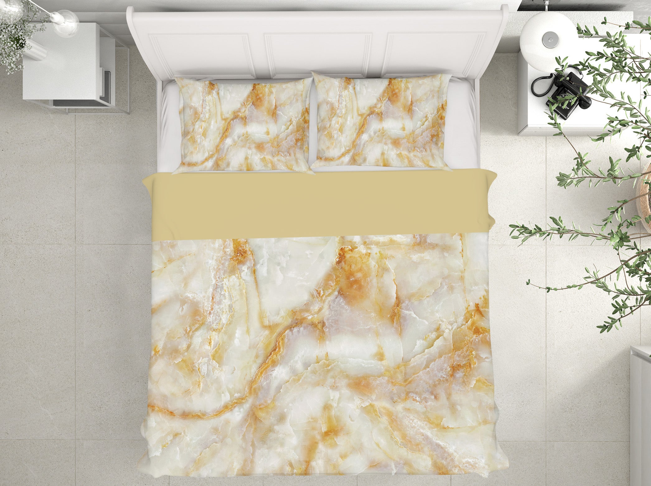 3D Yellow Texture 15218 Bed Pillowcases Quilt