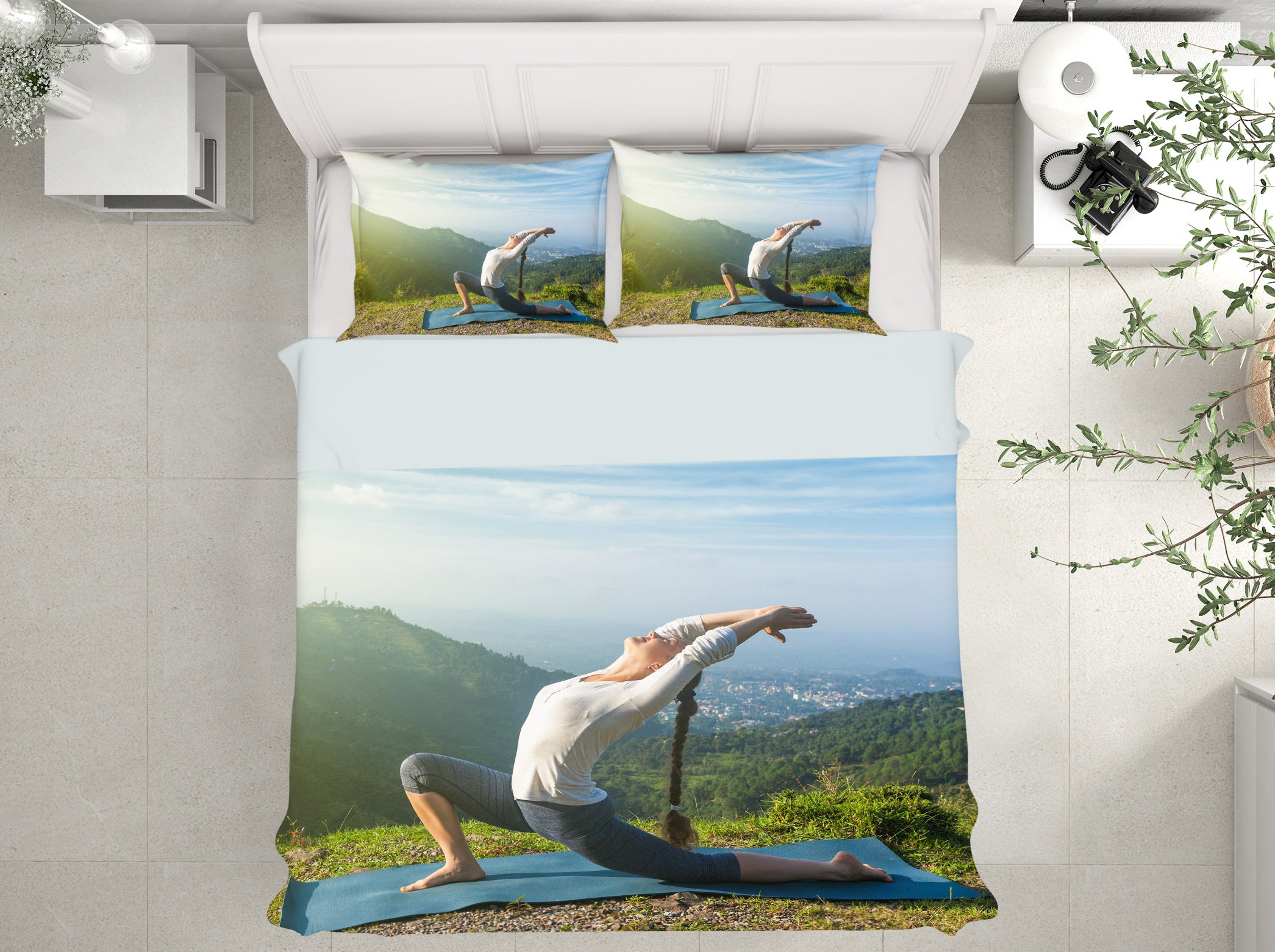 3D Yoga 14109 Bed Pillowcases Quilt