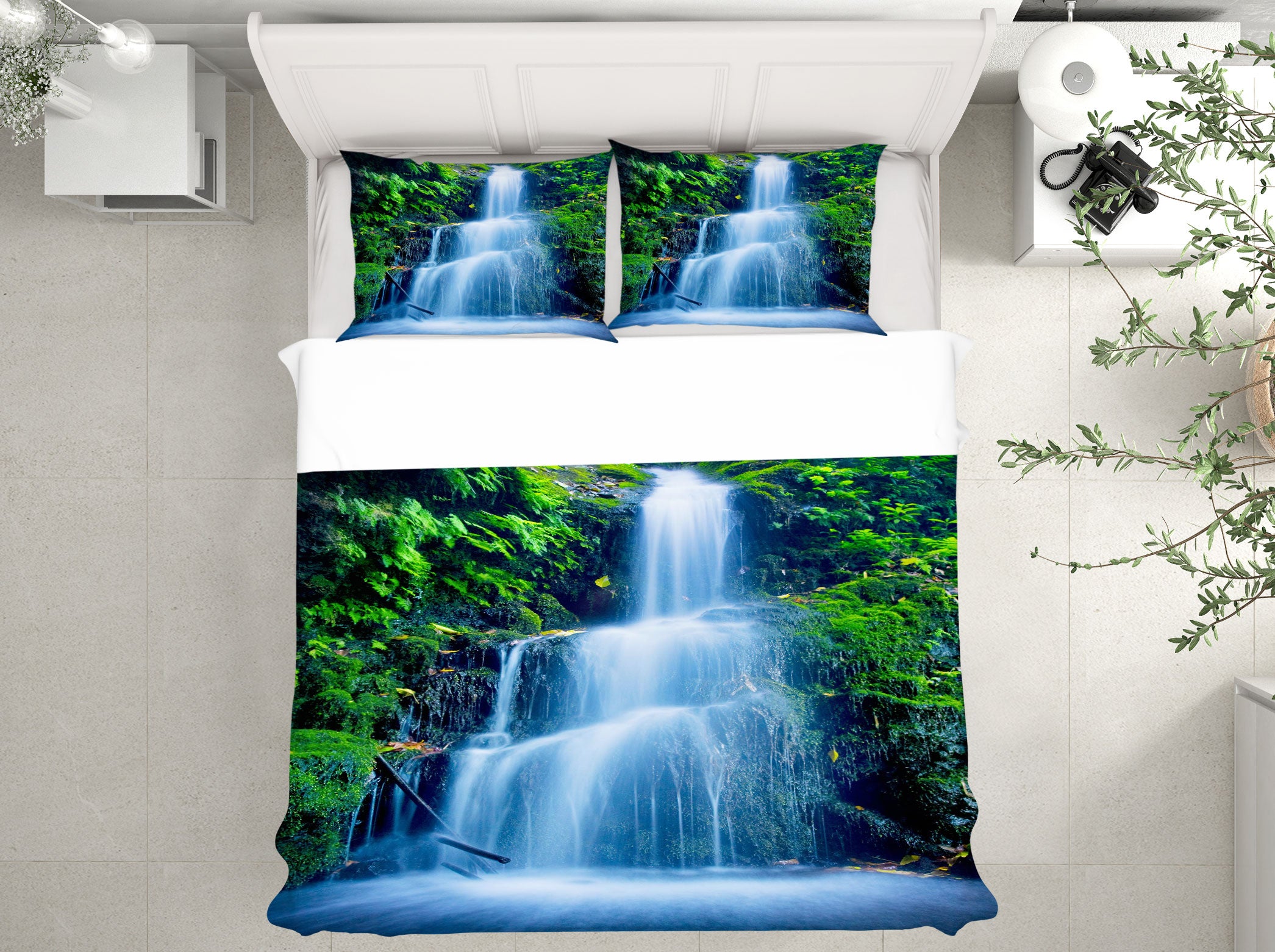 3D Waterfall 15090 Bed Pillowcases Quilt