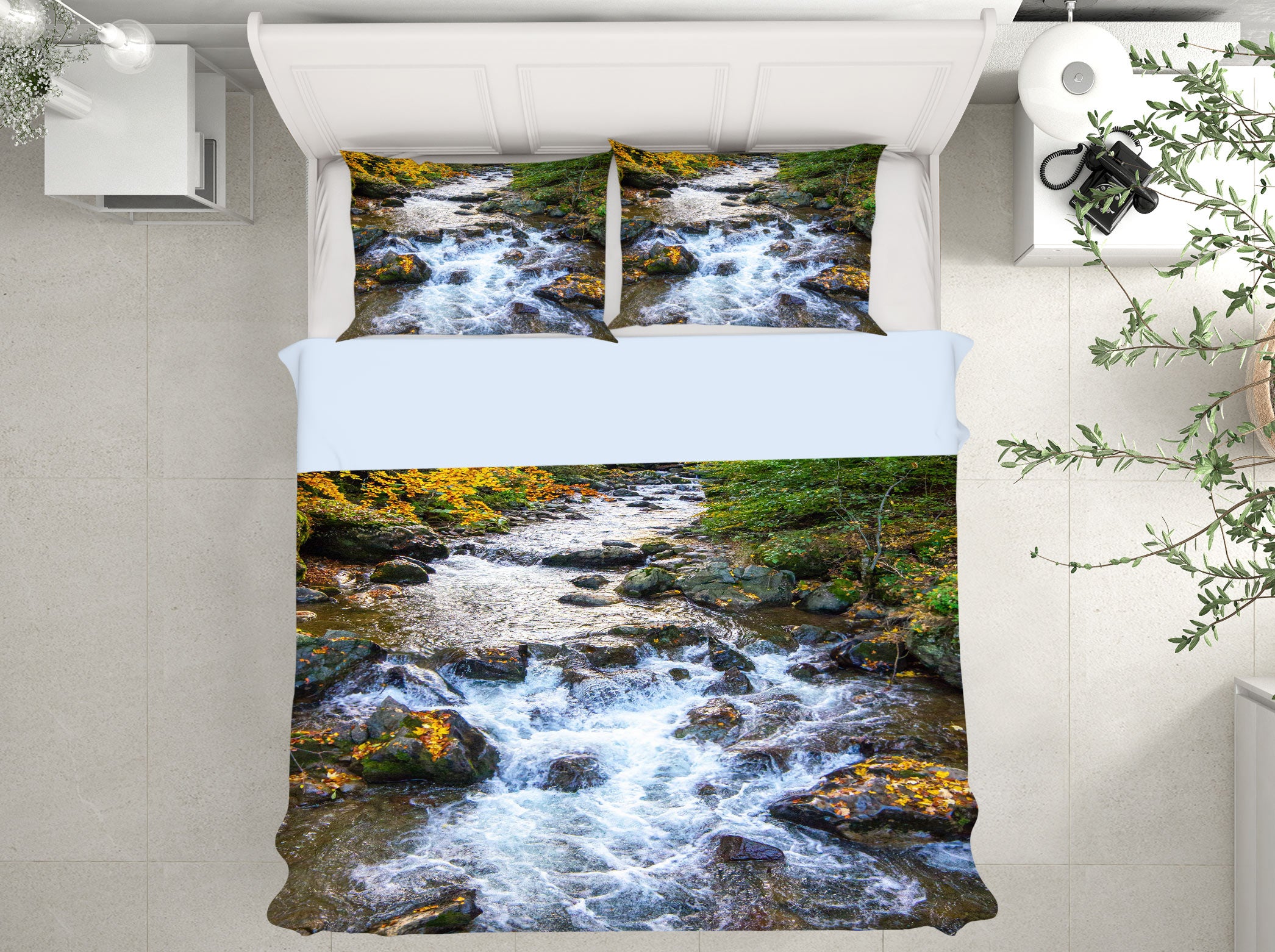 3D Stream Water 15185 Bed Pillowcases Quilt