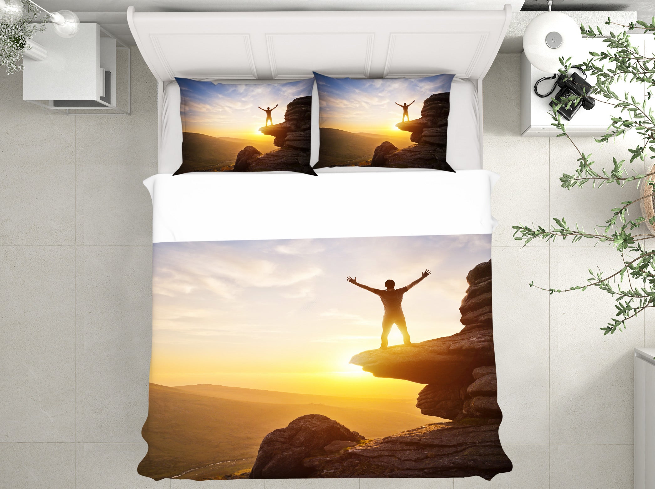 3D Cliff 14135 Bed Pillowcases Quilt