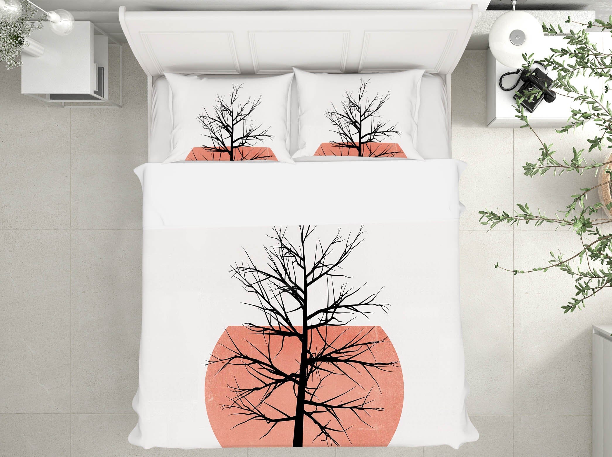 3D Pink Moon Tree 156 Boris Draschoff Bedding Bed Pillowcases Quilt Quiet Covers AJ Creativity Home