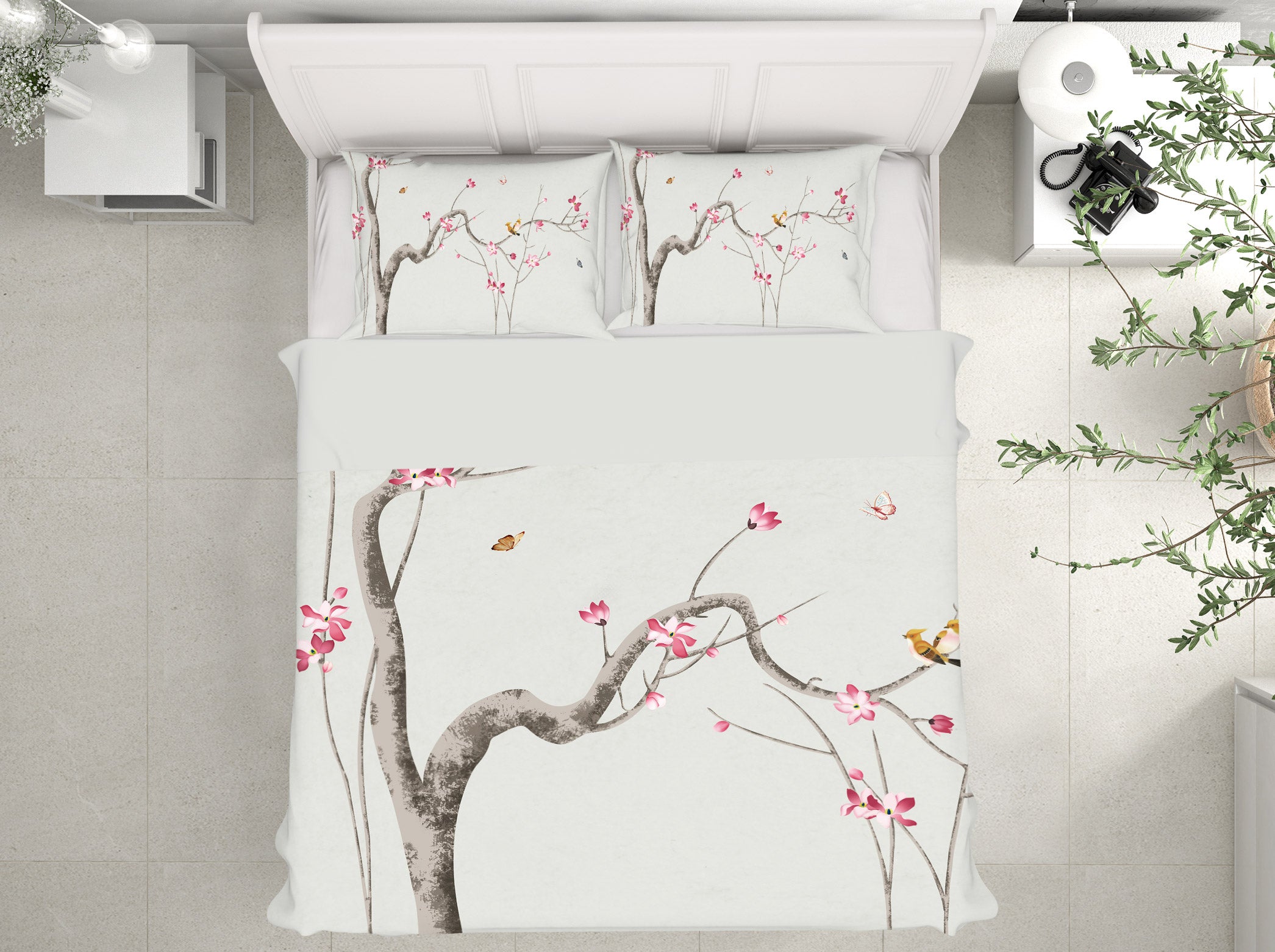 3D Plum Tree 12102 Bed Pillowcases Quilt