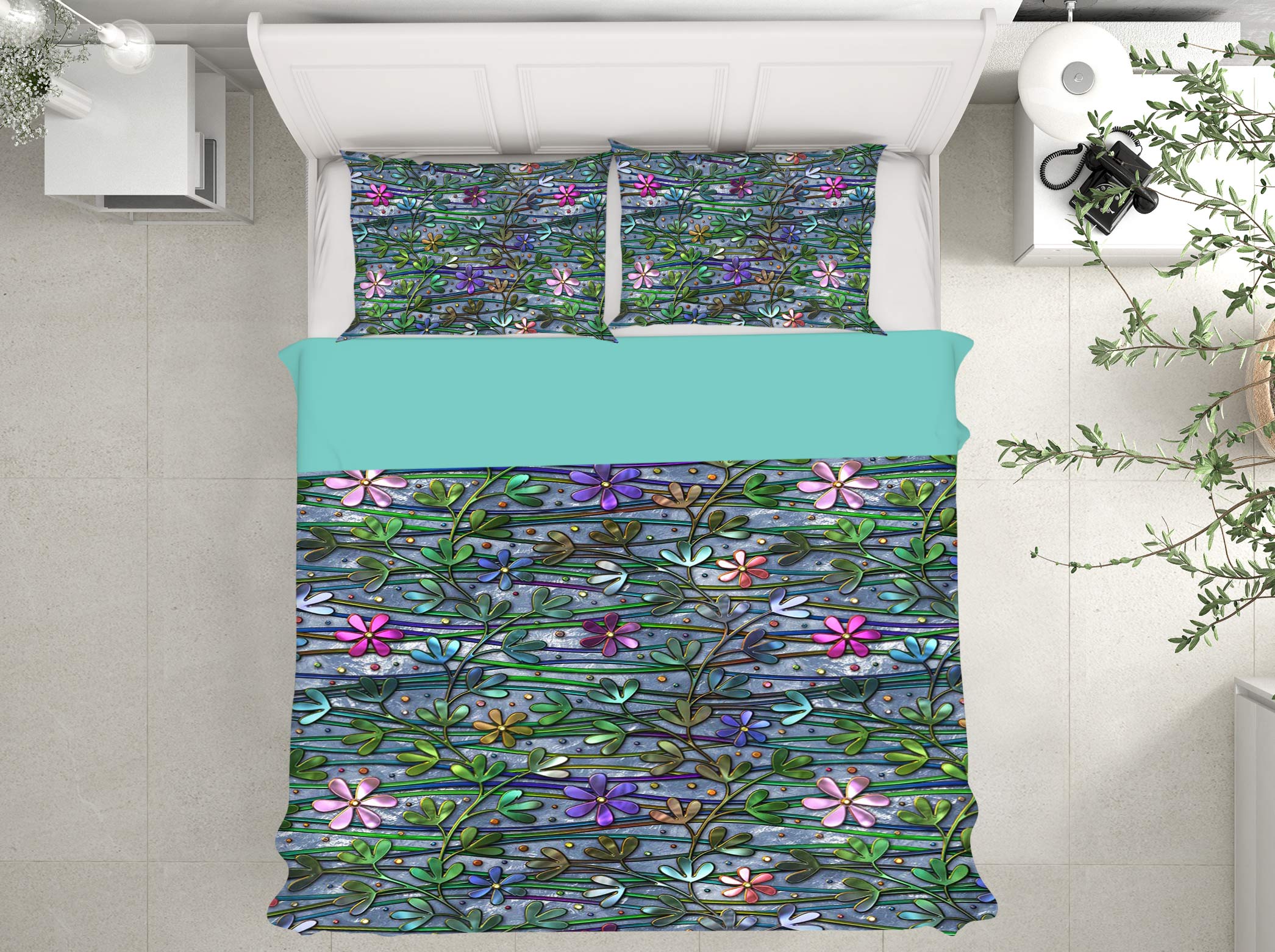 3D Flower Pattern 14069 Bed Pillowcases Quilt