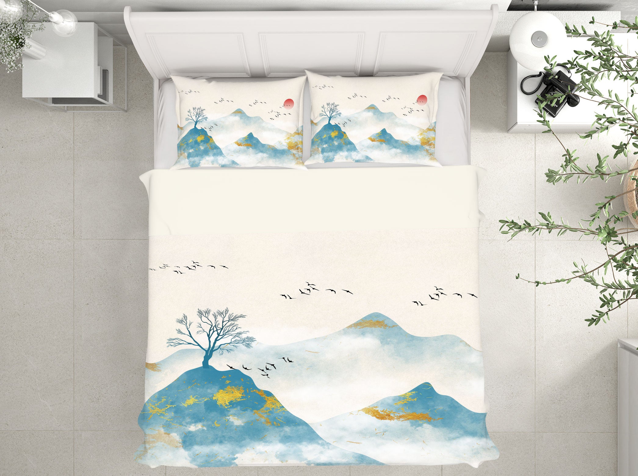 3D Mountain 13085 Bed Pillowcases Quilt