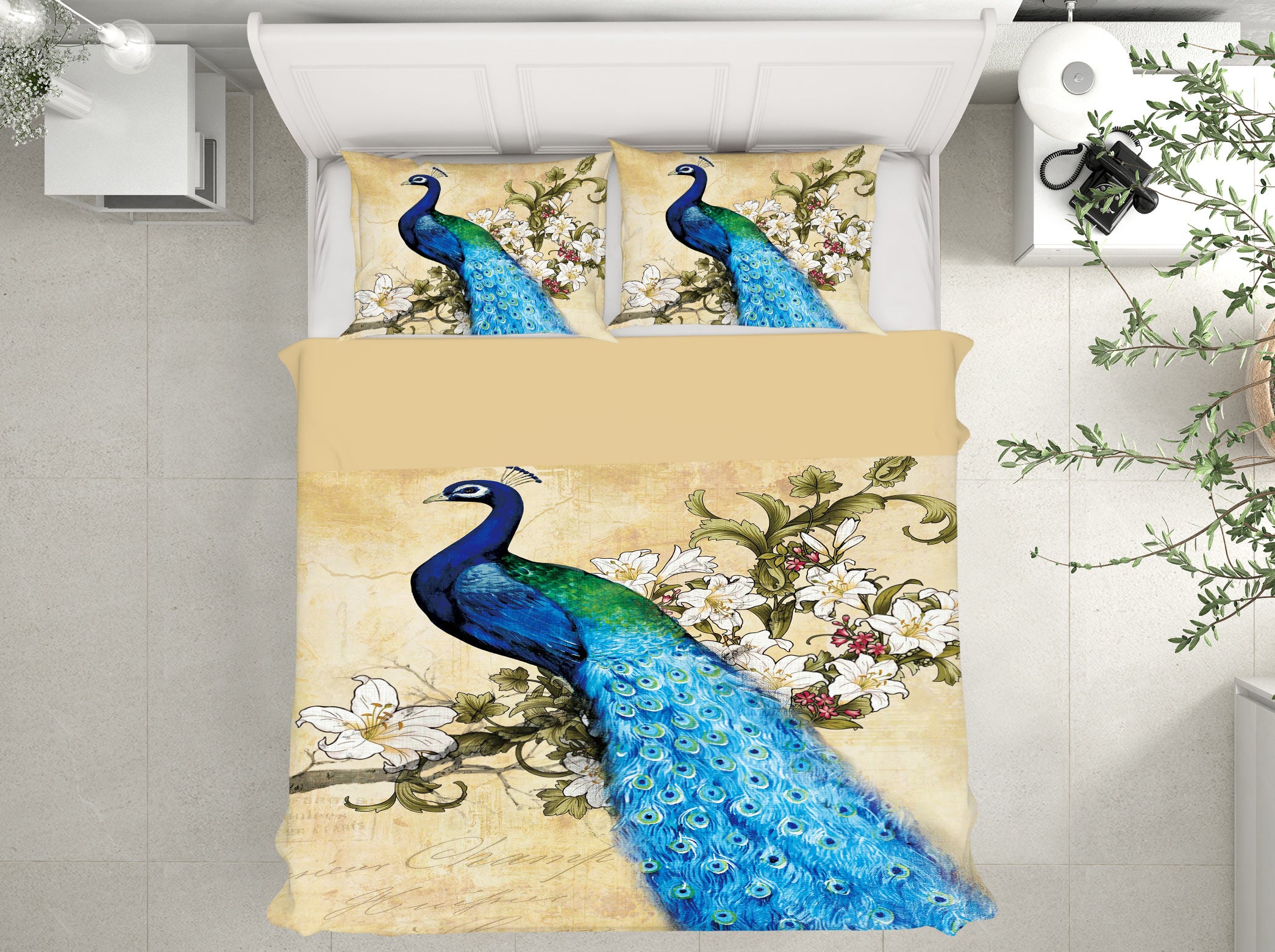 3D Peacock Branch 16103 Bed Pillowcases Quilt