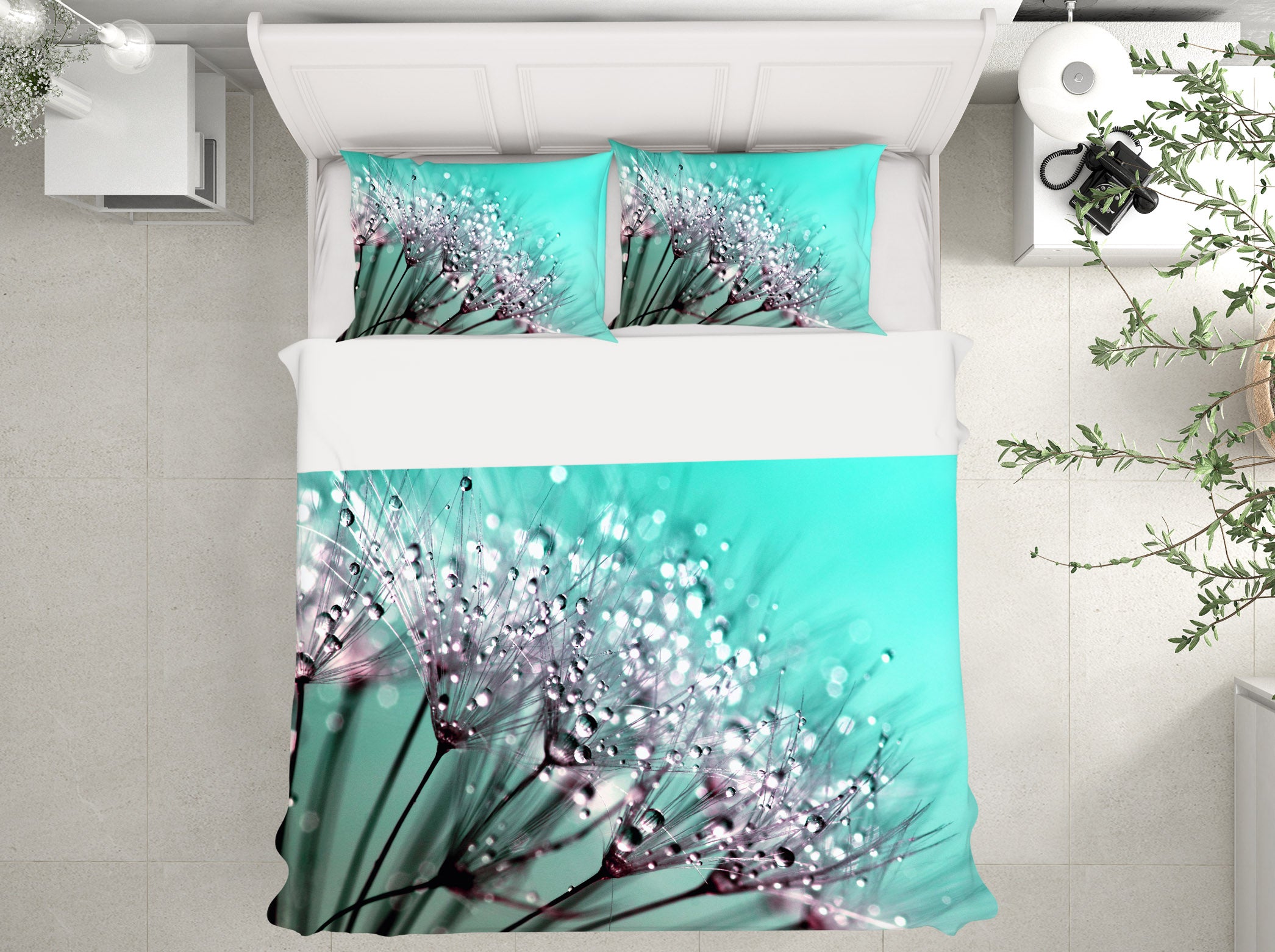3D Flower Drops Of Water 60193 Bed Pillowcases Quilt
