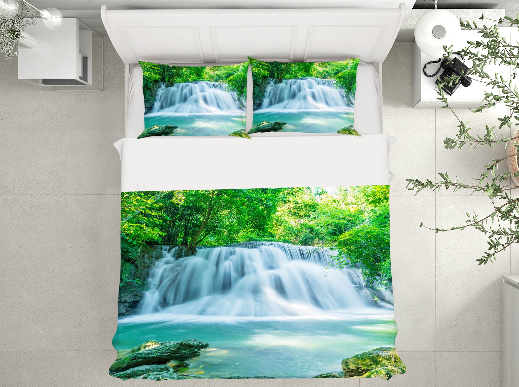 3D Waterfall 61040 Bed Pillowcases Quilt