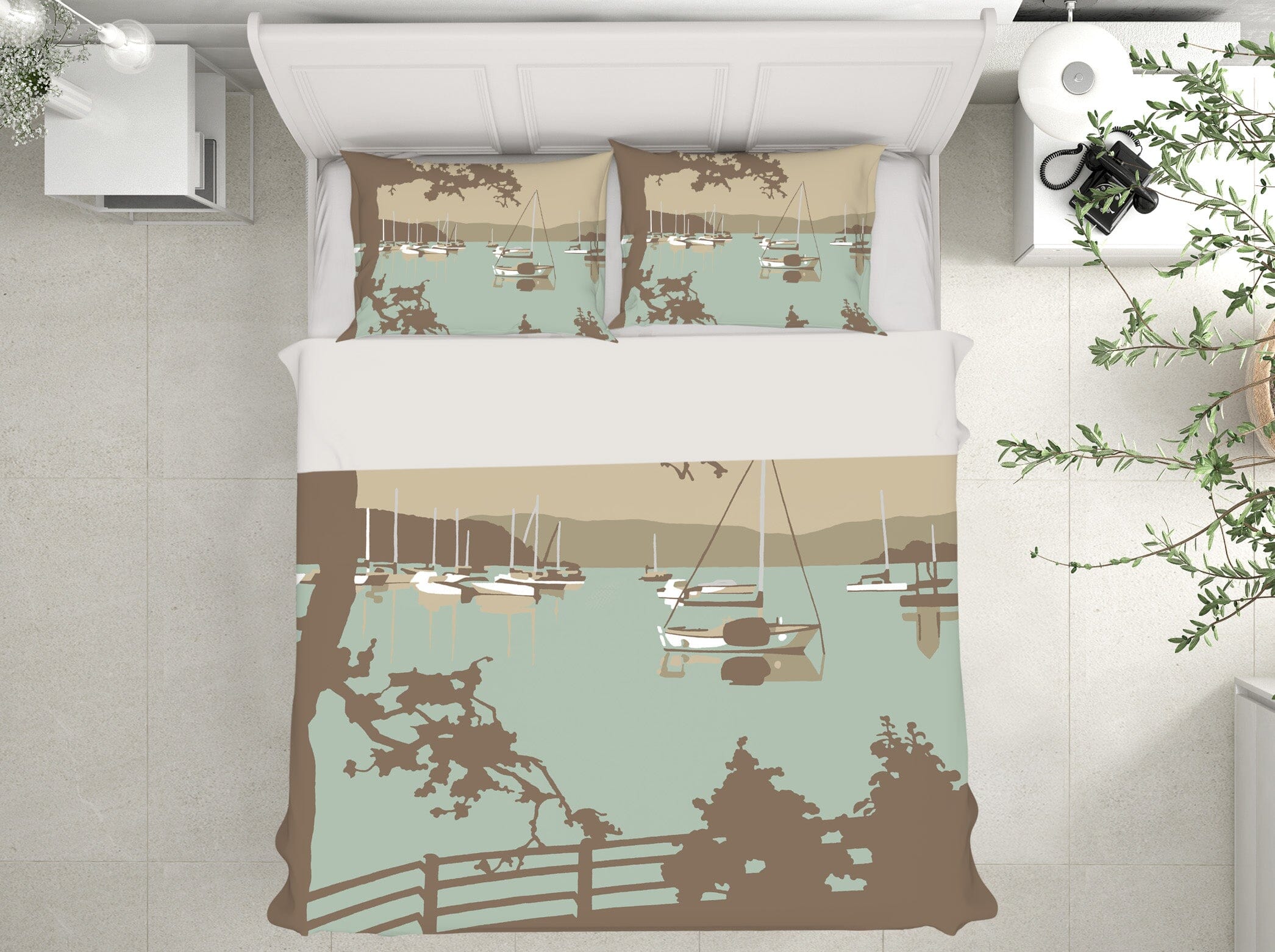 3D Poole Harbour View 2043 Steve Read Bedding Bed Pillowcases Quilt Quiet Covers AJ Creativity Home