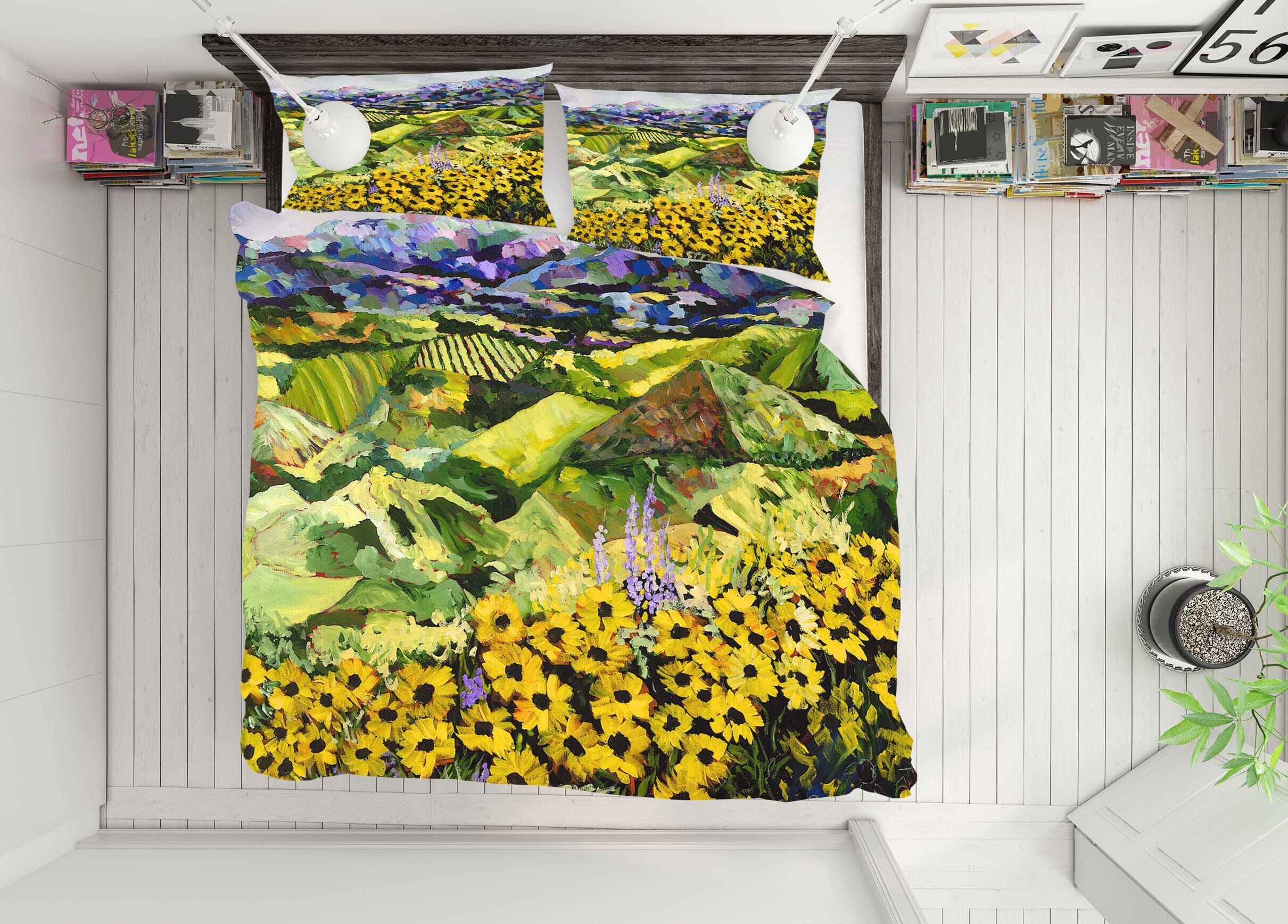 3D Yellow Chrysanthemum 1018 Allan P. Friedlander Bedding Bed Pillowcases Quilt Quiet Covers AJ Creativity Home