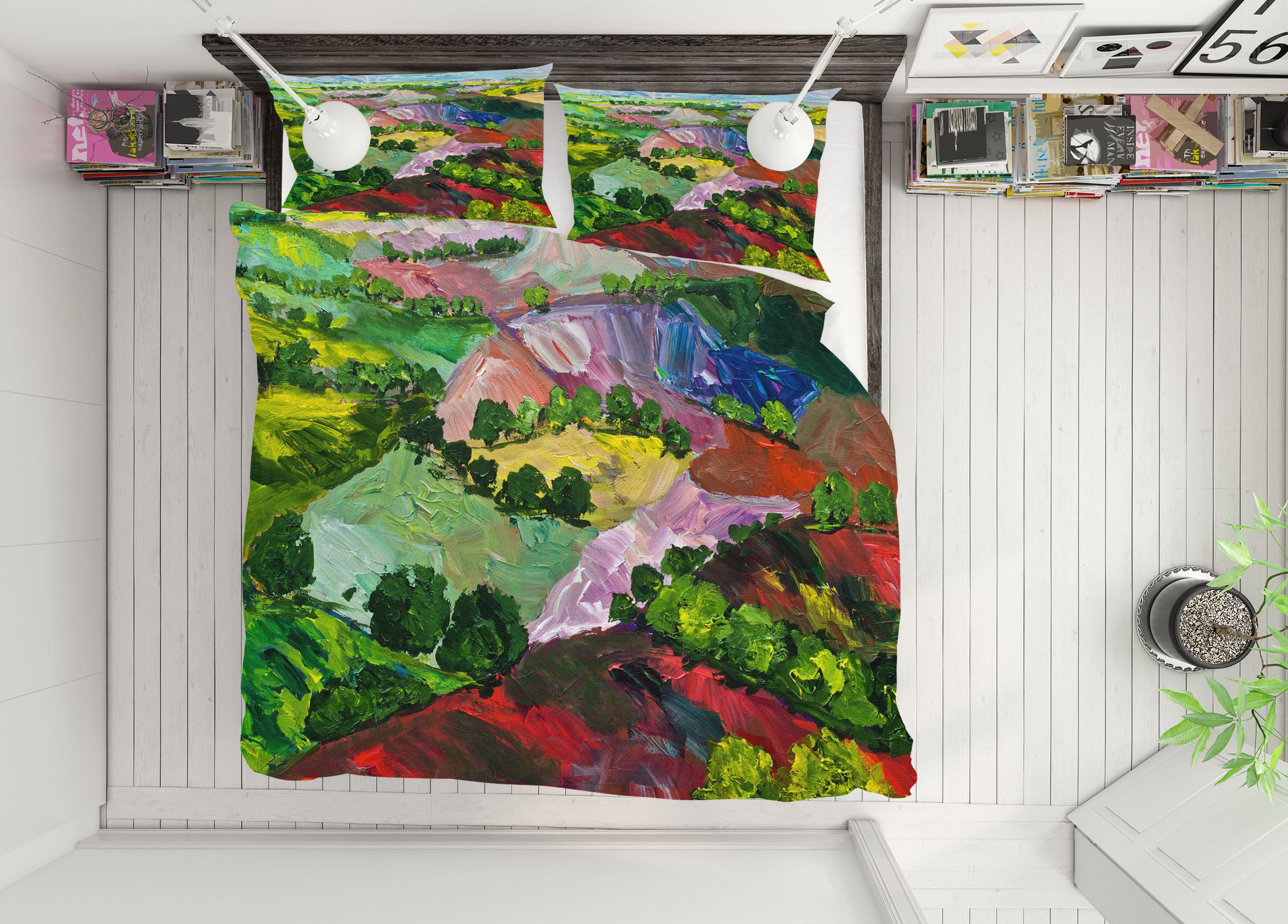 3D Deep Ridge Red Hill 1062 Allan P. Friedlander Bedding Bed Pillowcases Quilt