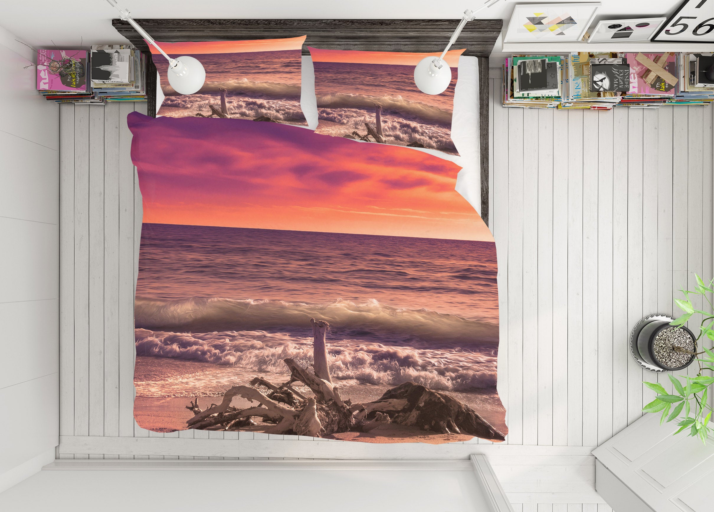 3D Sunset From The Beach 143 Marco Carmassi Bedding Bed Pillowcases Quilt