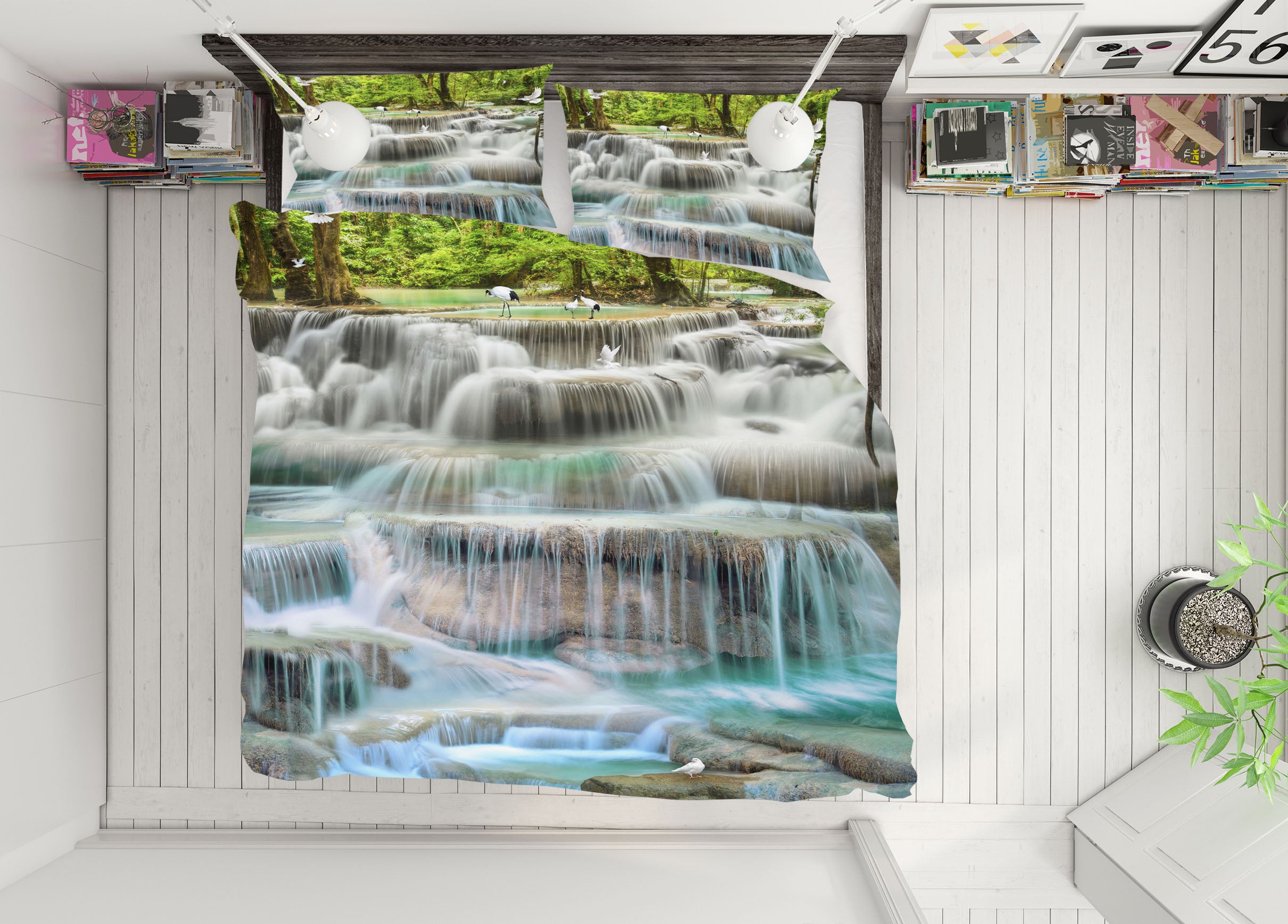 3D Waterfall 16051 Bed Pillowcases Quilt