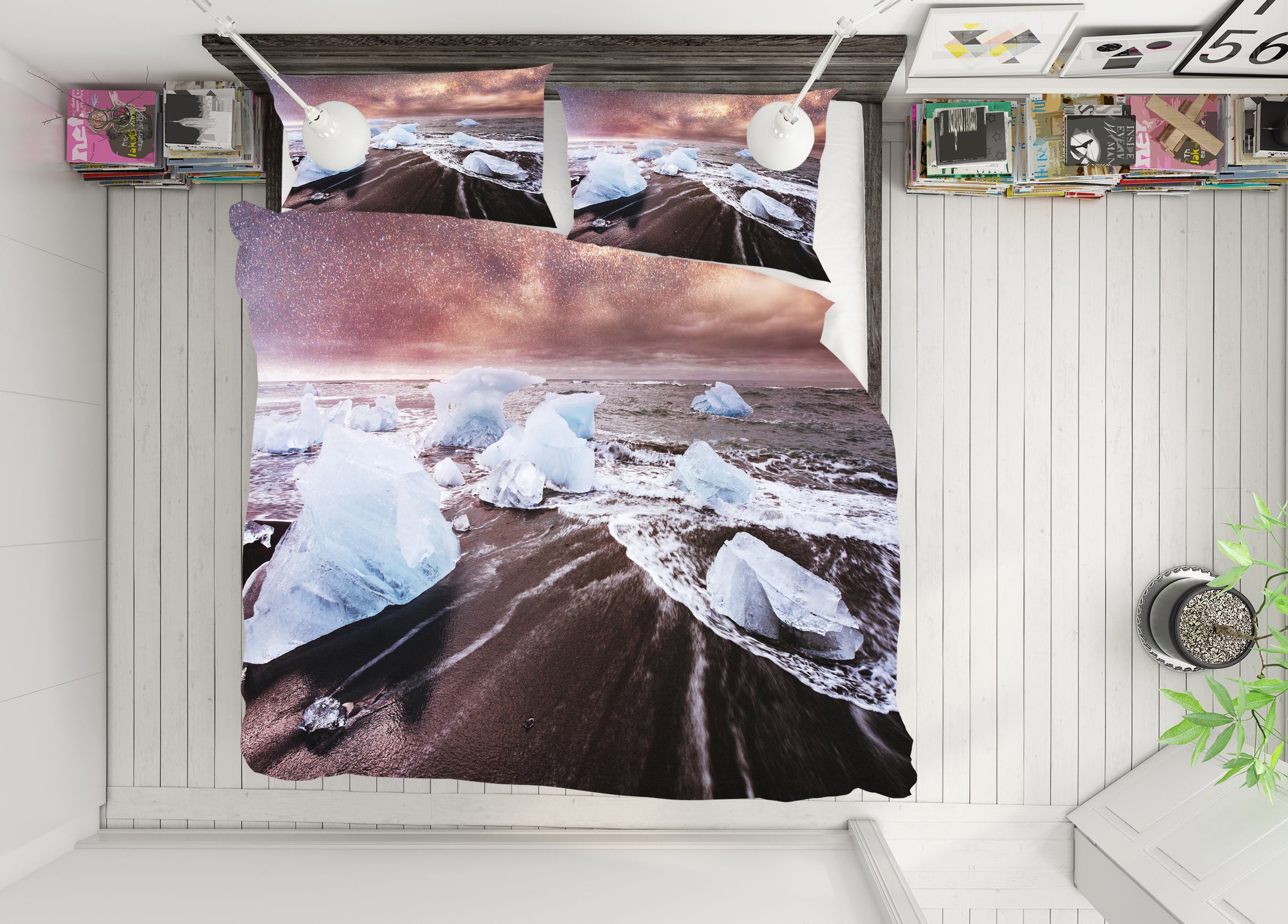 3D Seaside 59184 Bed Pillowcases Quilt