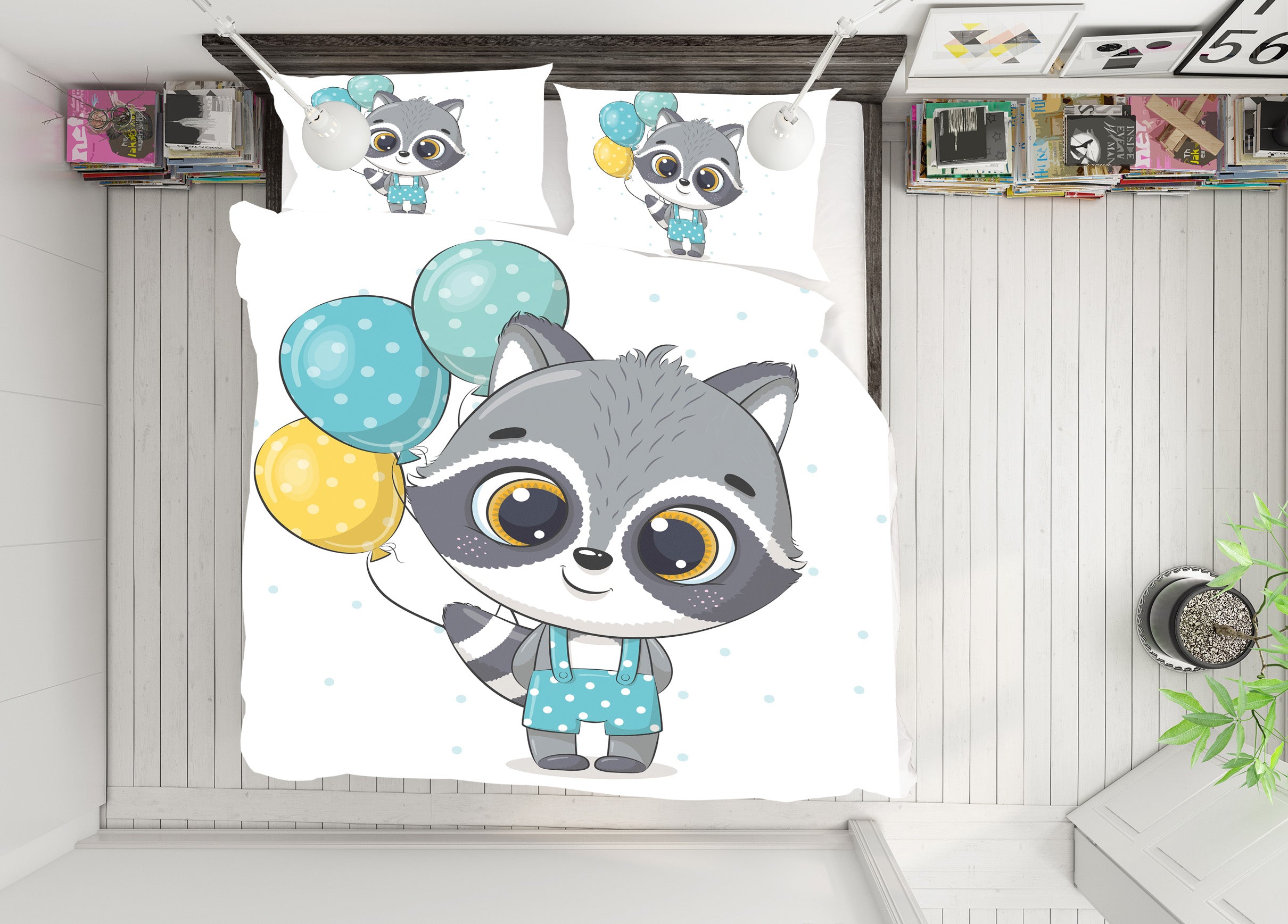 3D Civet Cat Balloon 59043 Bed Pillowcases Quilt
