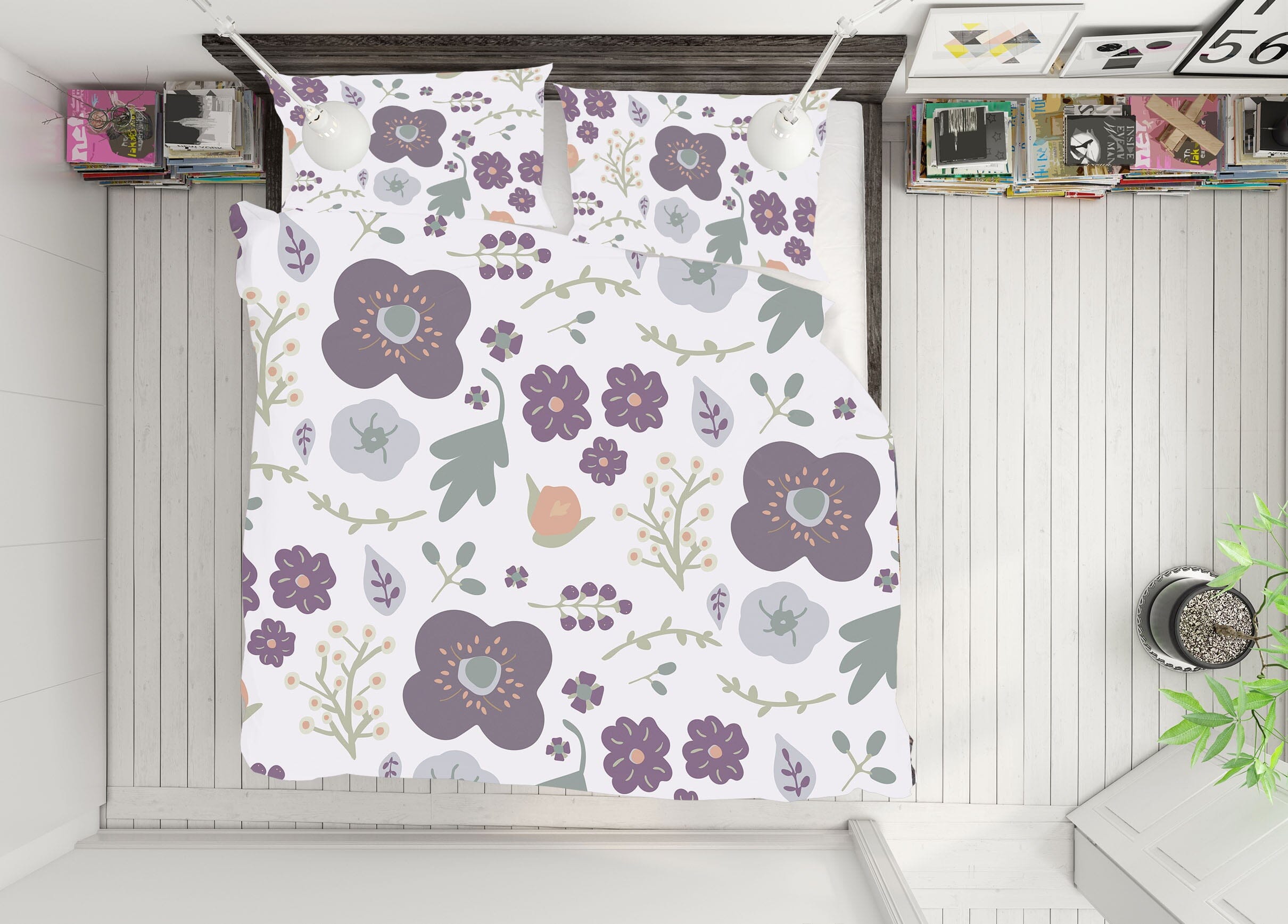 3D Colored Flowers 2103 Jillian Helvey Bedding Bed Pillowcases Quilt Quiet Covers AJ Creativity Home