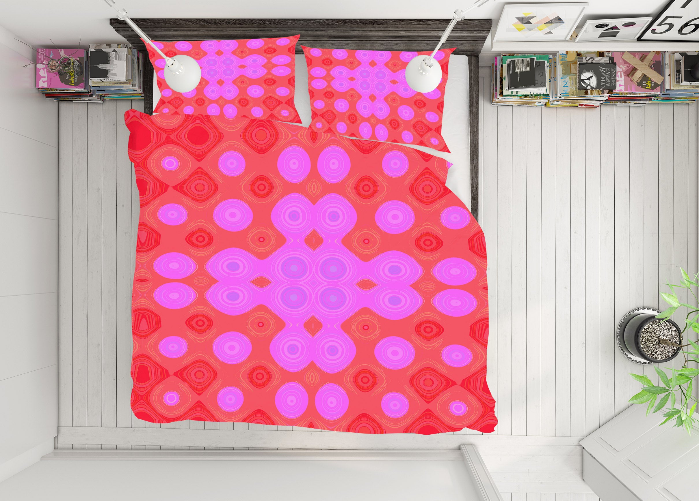 3D Red Pattern 70014 Shandra Smith Bedding Bed Pillowcases Quilt