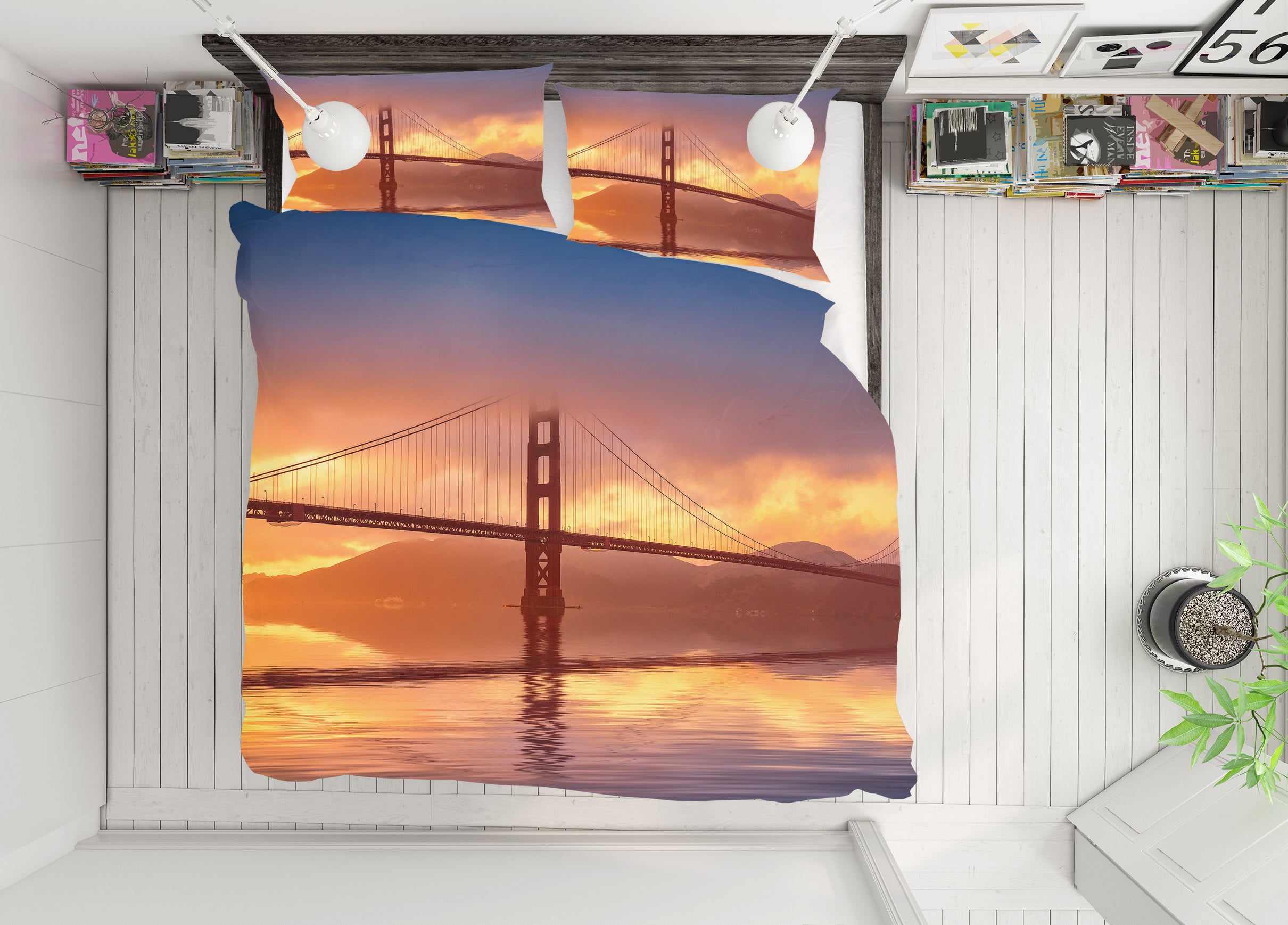 3D Burning Cloud Bridge 154 Marco Carmassi Bedding Bed Pillowcases Quilt