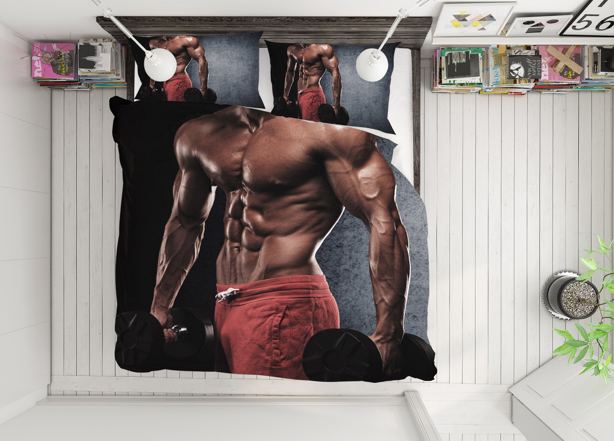3D Dumbbell Fitness 14151 Bed Pillowcases Quilt