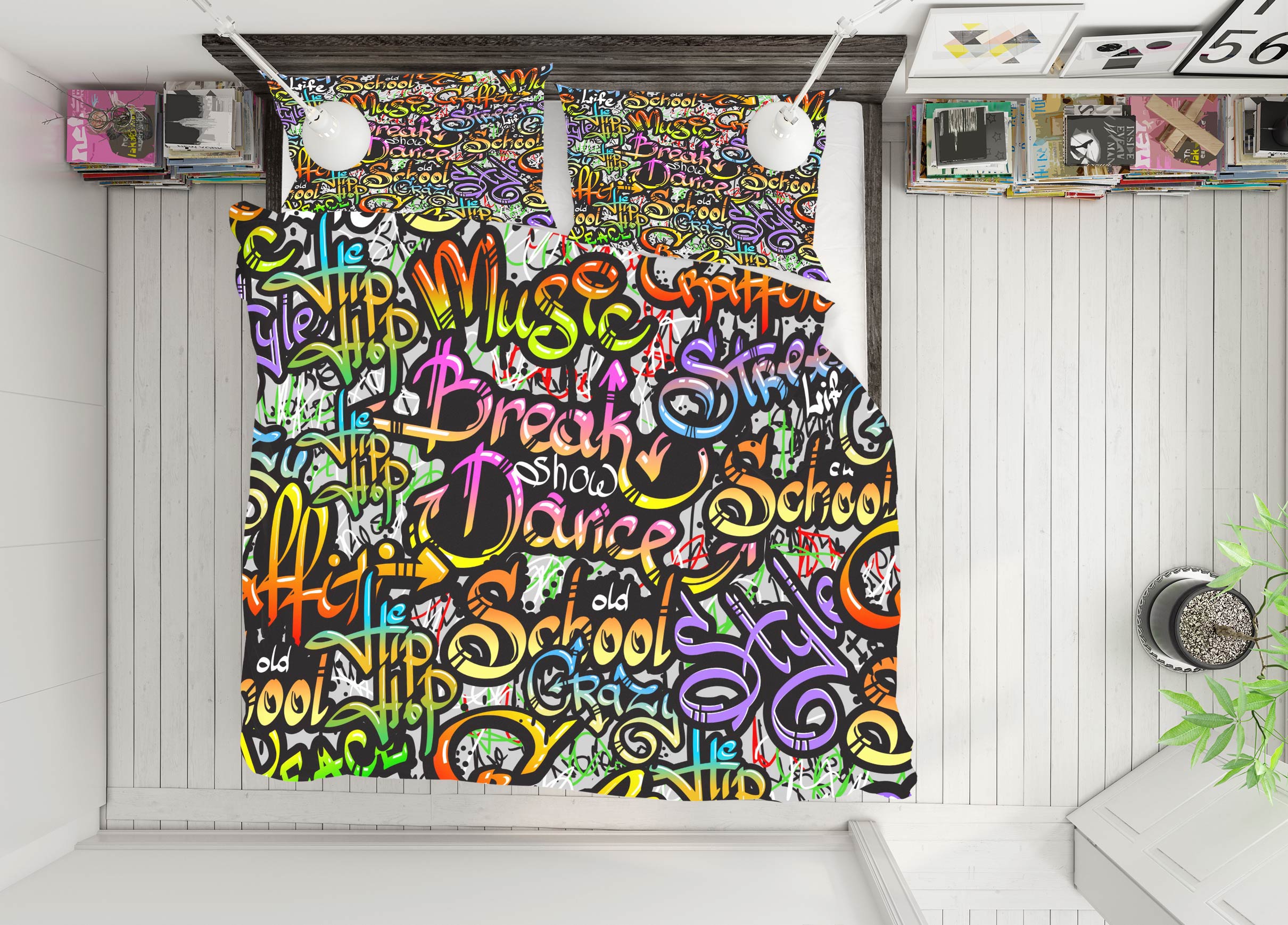 3D Alphabet Graffiti 60045 Bed Pillowcases Quilt