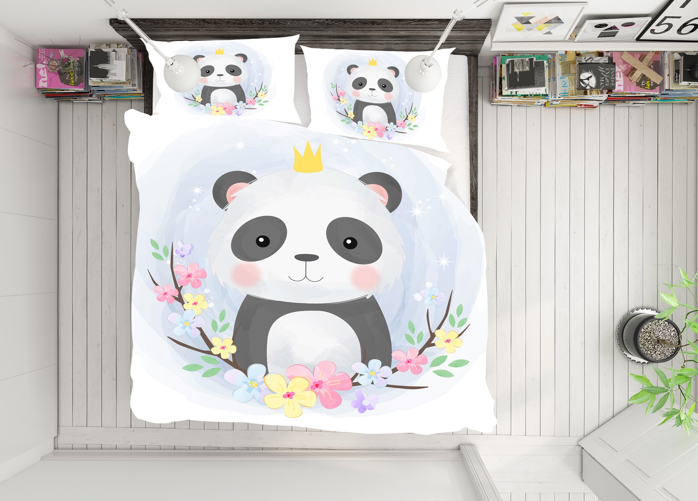 3D Cartoon Panda 58201 Bed Pillowcases Quilt