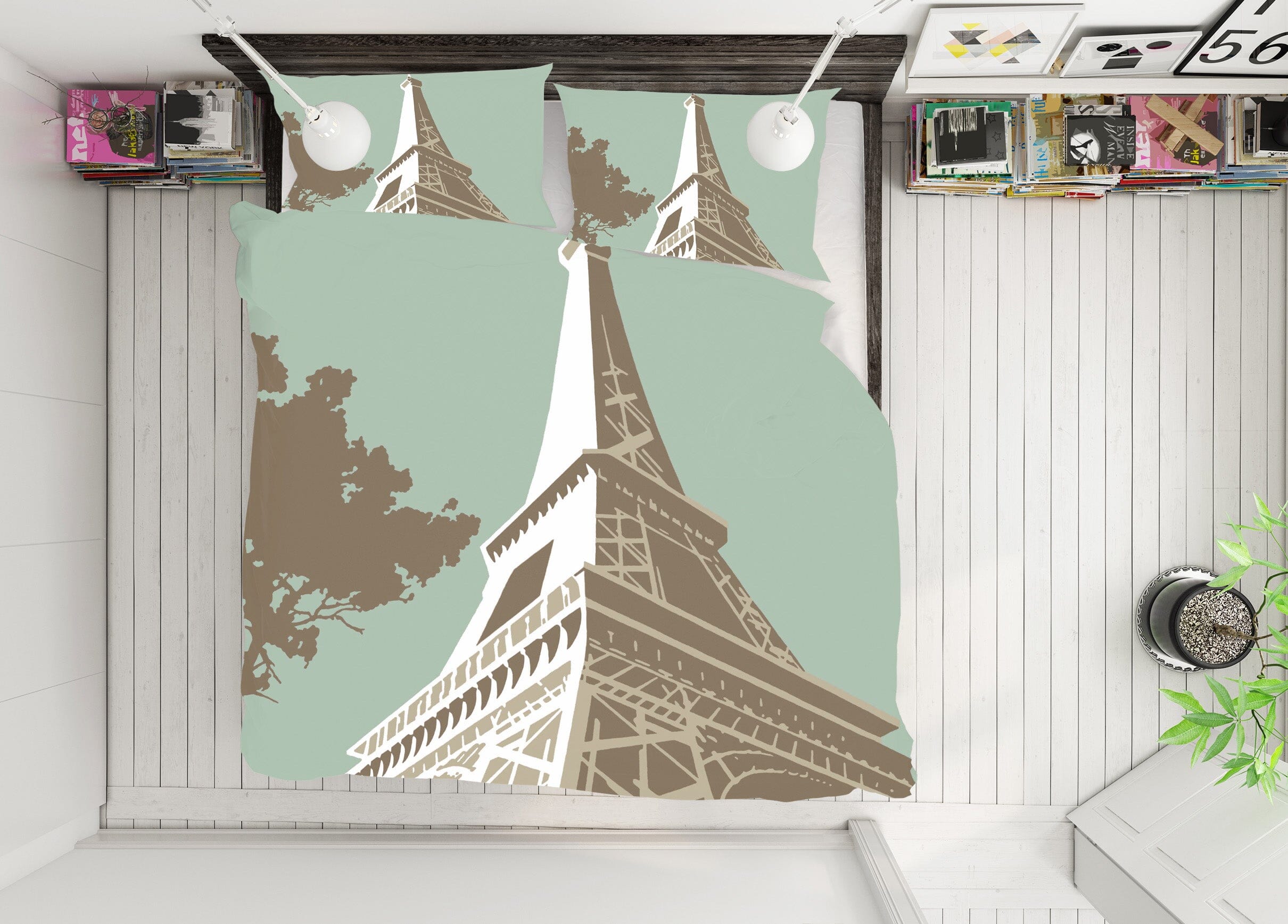 3D Eiffel Tower 2018 Steve Read Bedding Bed Pillowcases Quilt Quiet Covers AJ Creativity Home