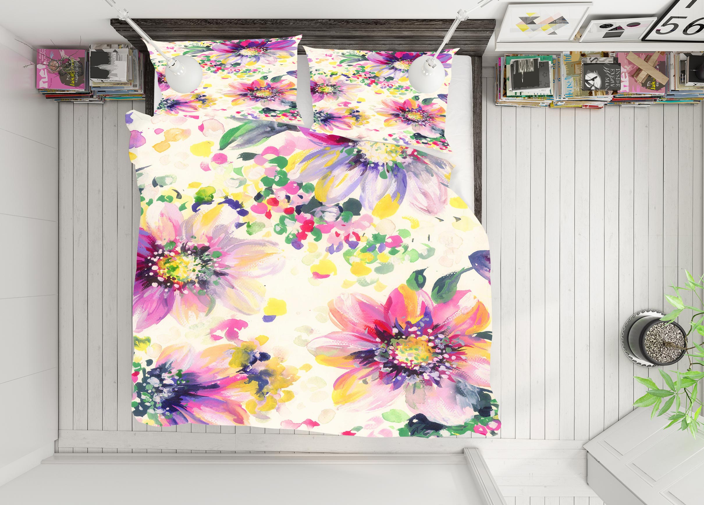 3D Flowers 16170 Bed Pillowcases Quilt