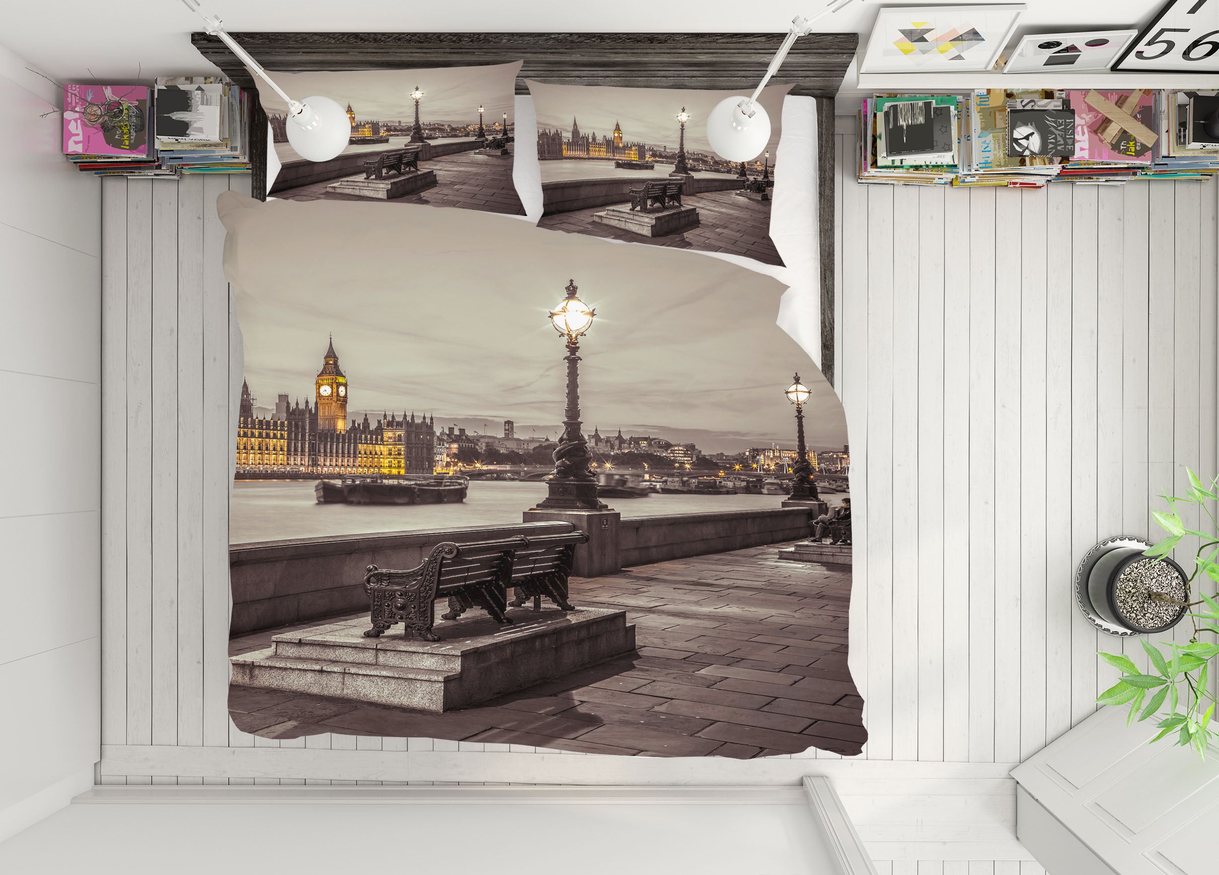 3D Riverside Street Light 85193 Assaf Frank Bedding Bed Pillowcases Quilt