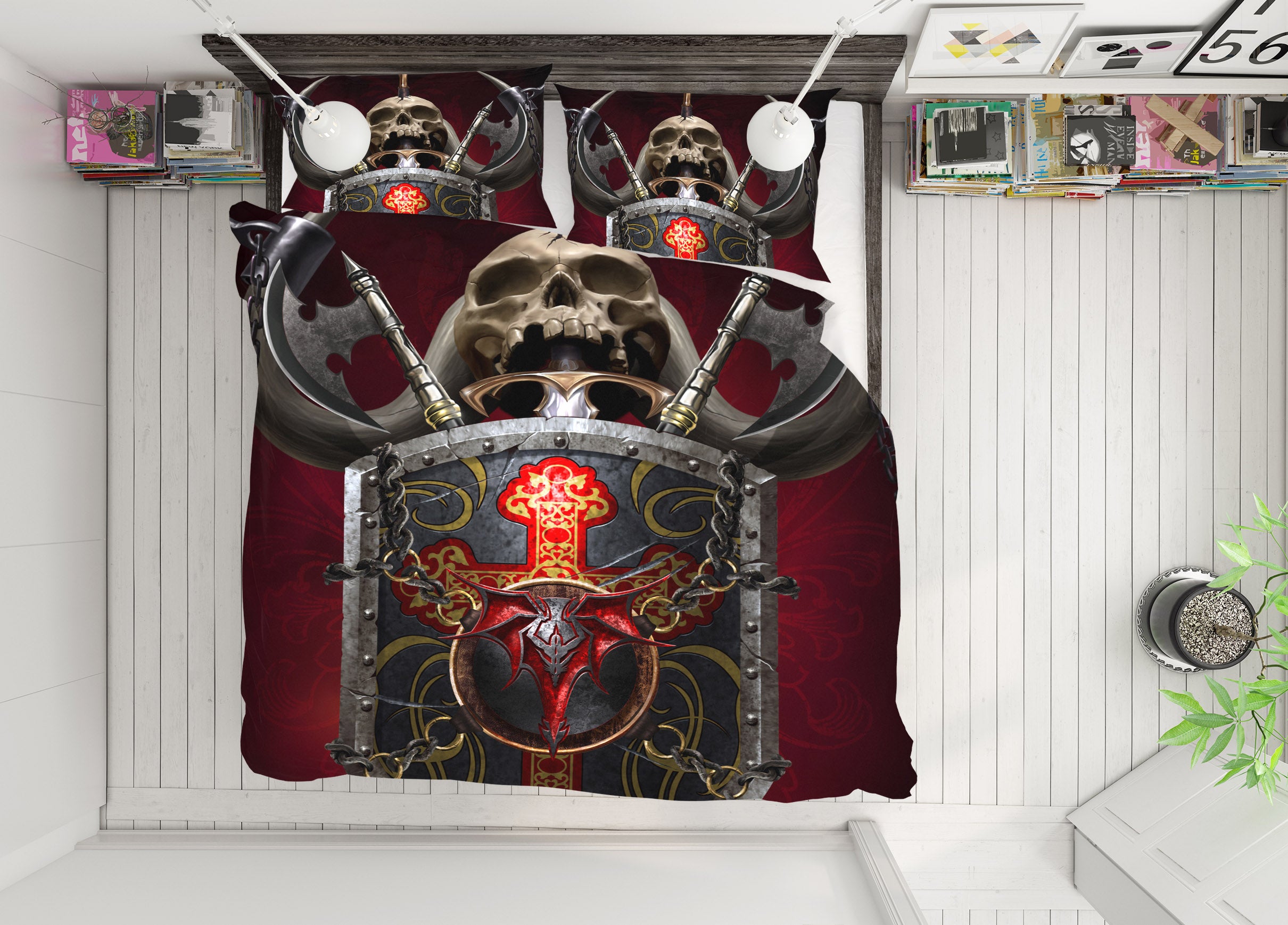 3D Metal Armor Skull 4086 Tom Wood Bedding Bed Pillowcases Quilt