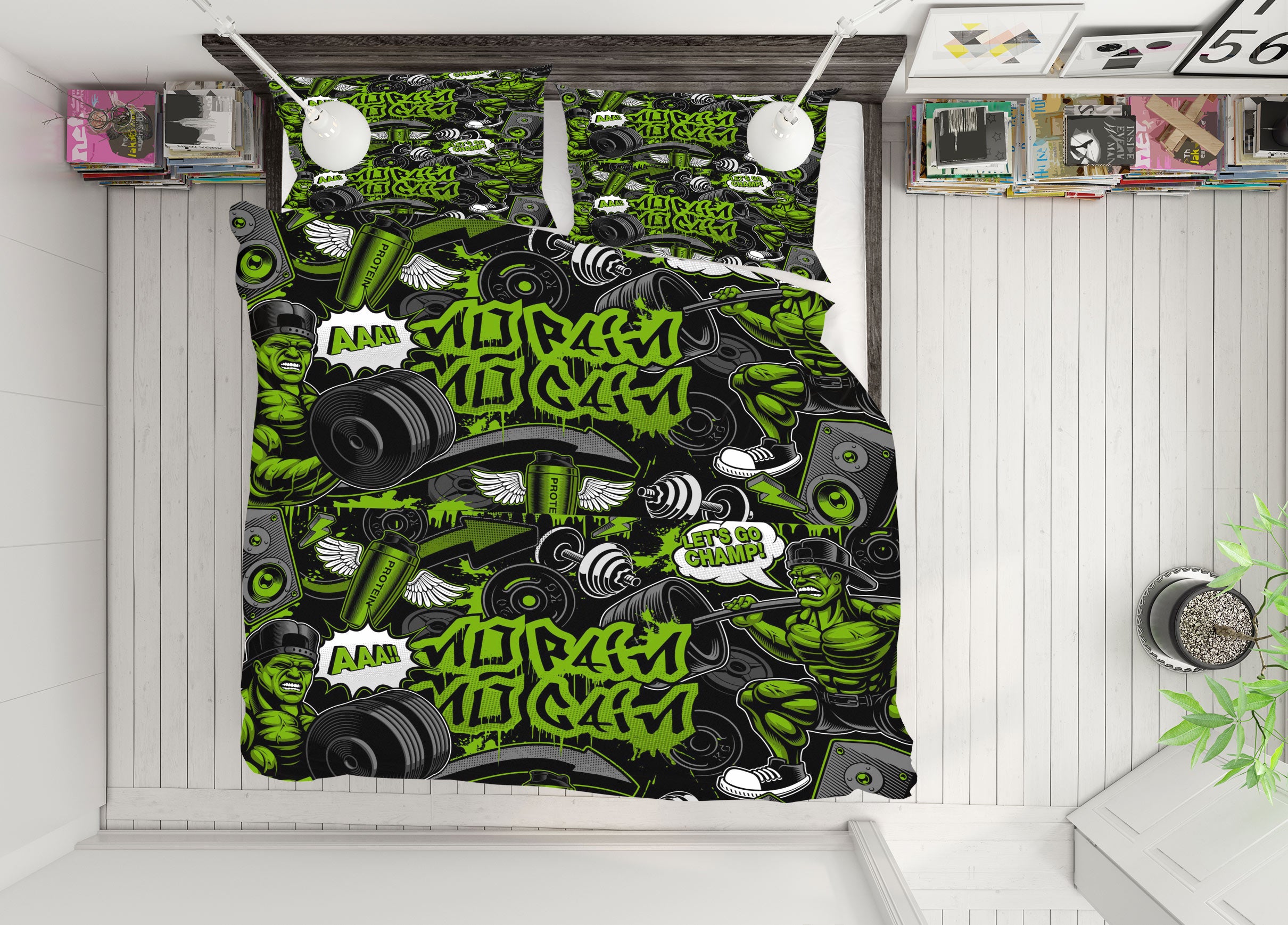 3D Green Equipment 14183 Bed Pillowcases Quilt