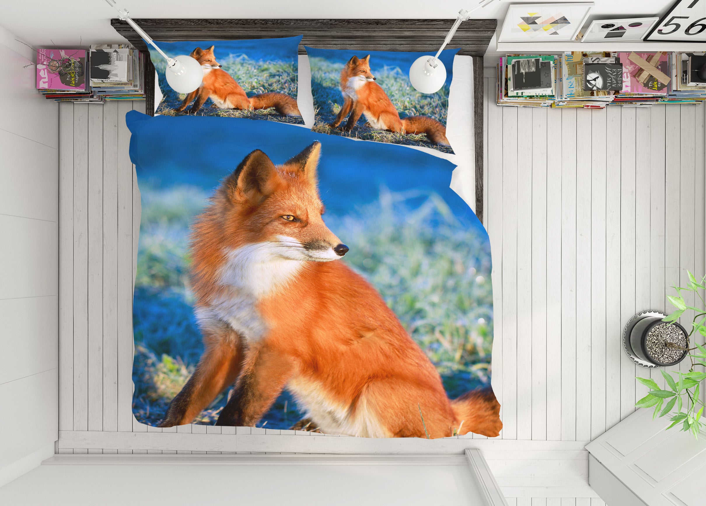 3D Fox 19203 Bed Pillowcases Quilt