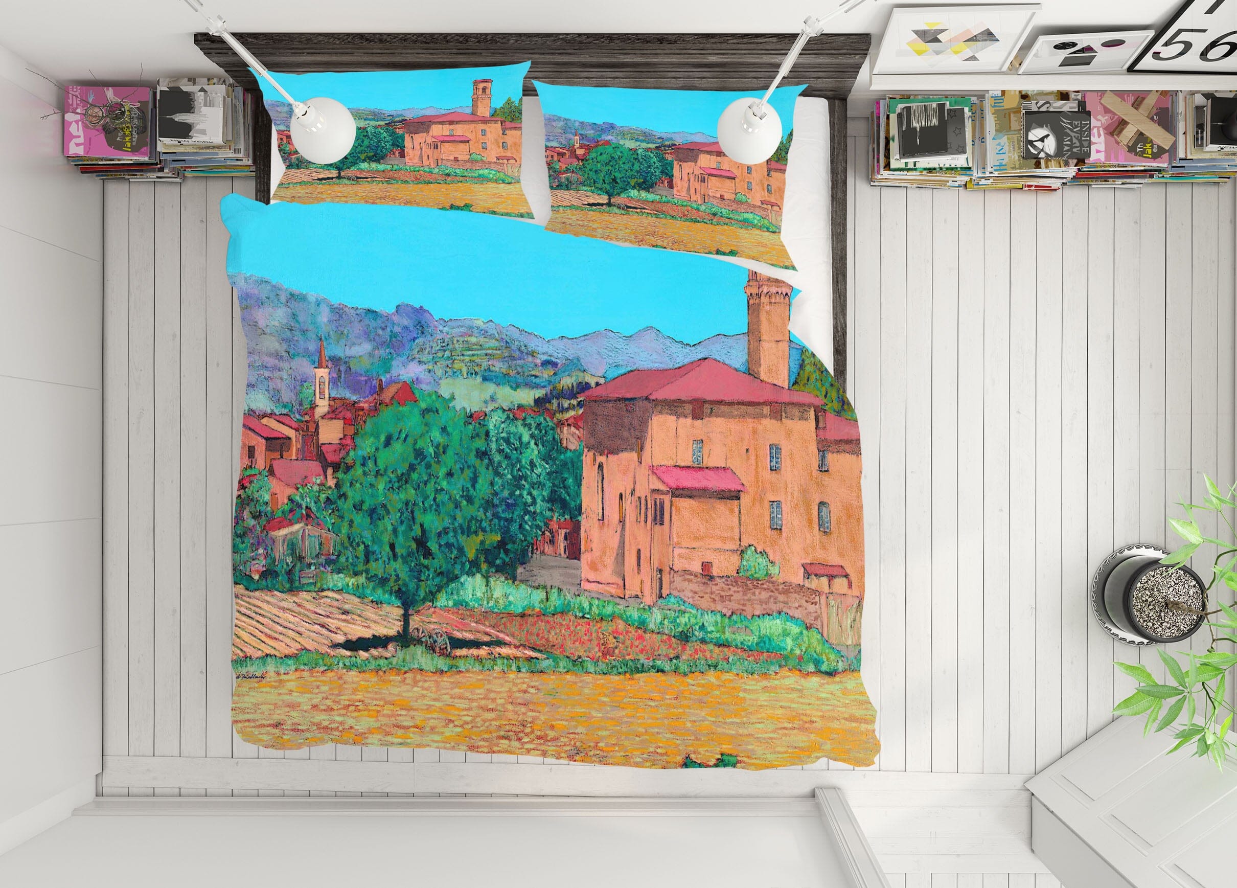 3D Tuscan Farm Village 1177 Allan P. Friedlander Bedding Bed Pillowcases Quilt Quiet Covers AJ Creativity Home