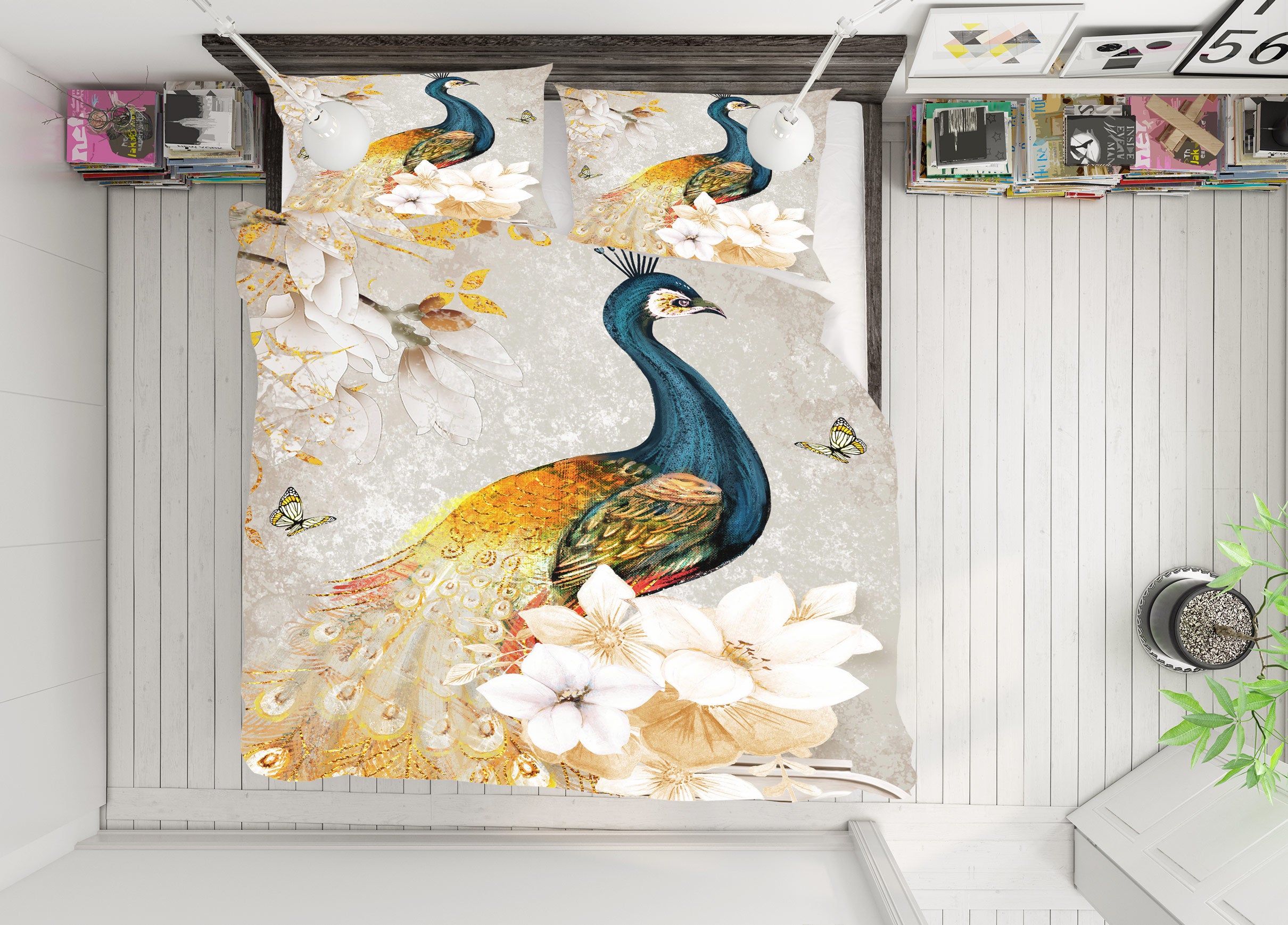3D Peacock 13054 Bed Pillowcases Quilt